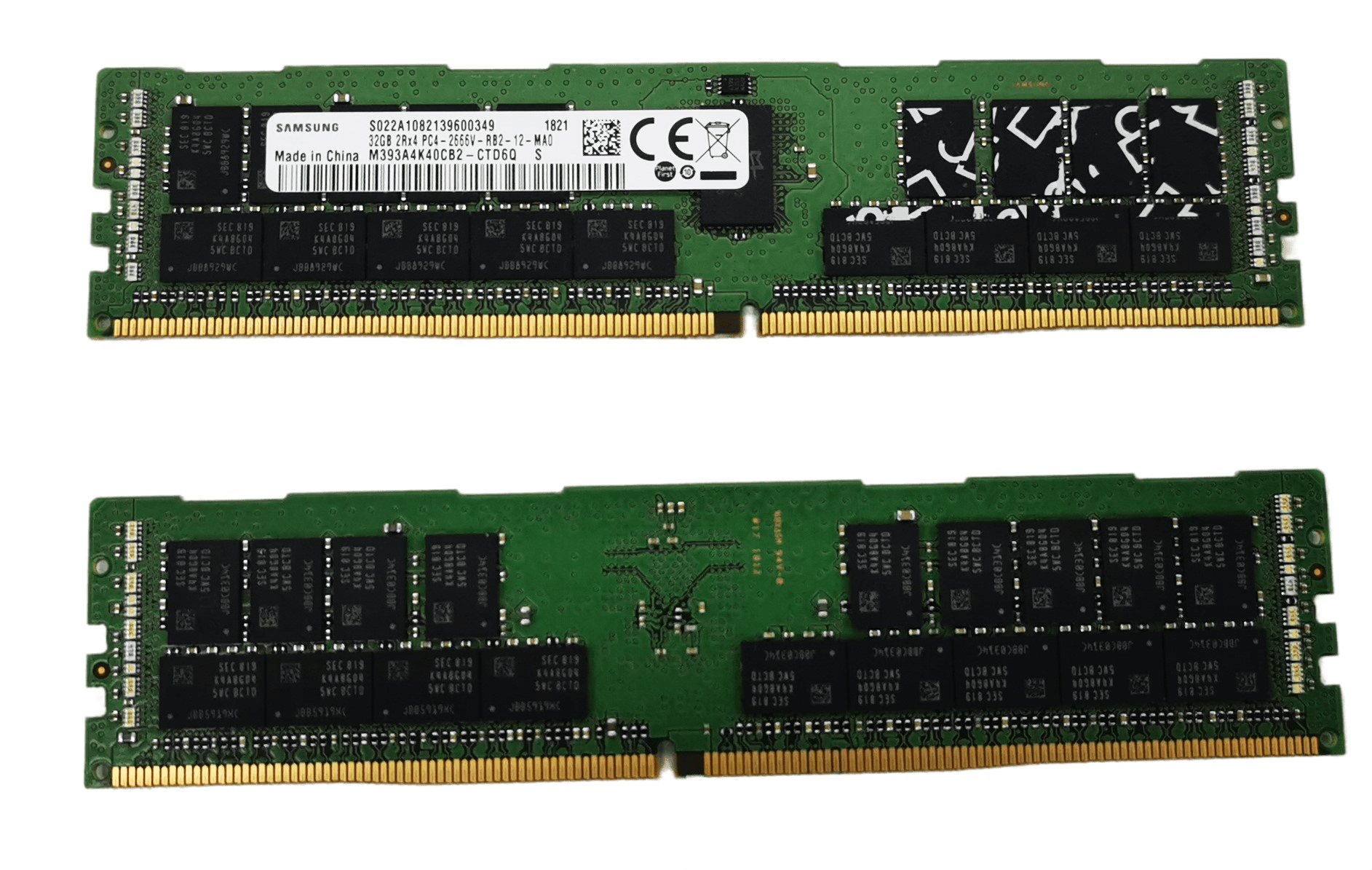 Samsung 32GB 2Rx4 PC4-2666V DDR4 2666MHz RDIMM ECC Server RAM M393A4K40CB2-CTD | 299 (Bild 2 von 3)