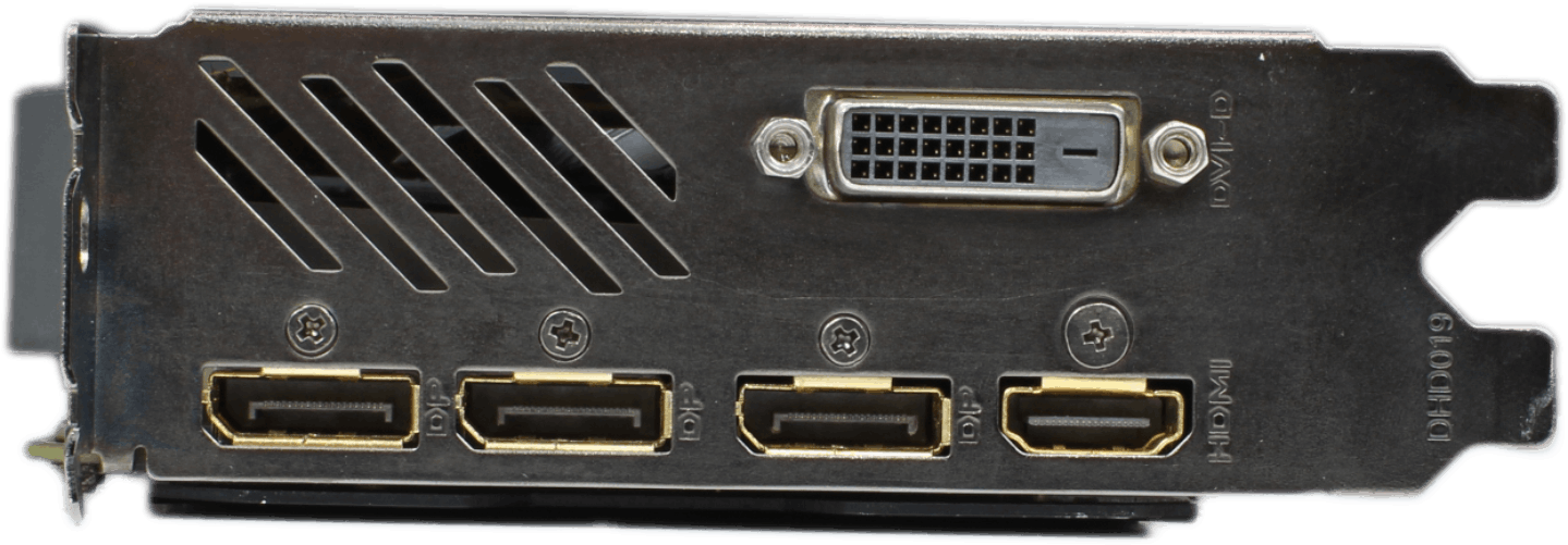 Fujitsu Geforce GTX 1650 Grafikkarte - 4GB GDDR6 1x HDMI 2x DisplayPort - FP | 10259 — Anschlüsse (Bild 4 von 6)
