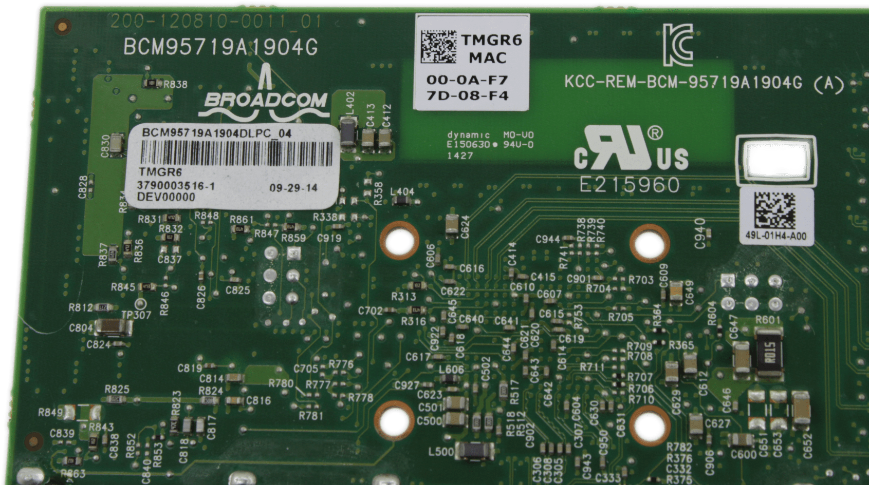 Dell Broadcom Quad-Port 4x RJ-45 1Gb Ethernet PCIe Netzwerk Adapter LP 0TMGR6 | 9513 (Bild 6 von 6)