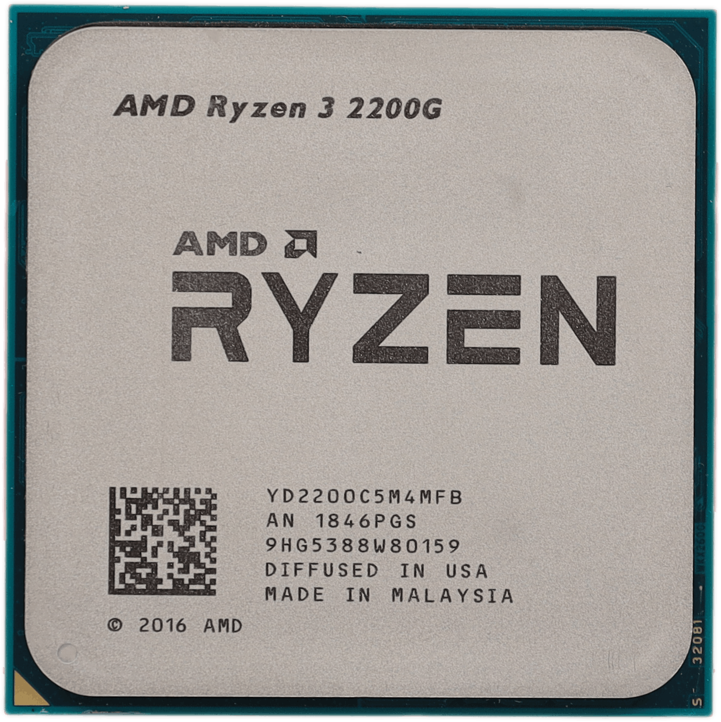 AMD Ryzen 3 2200G - 3,5 GHz Grund 3,7 GHz Boosttakt 4 Core 4 Threads AM4 65W | 10629