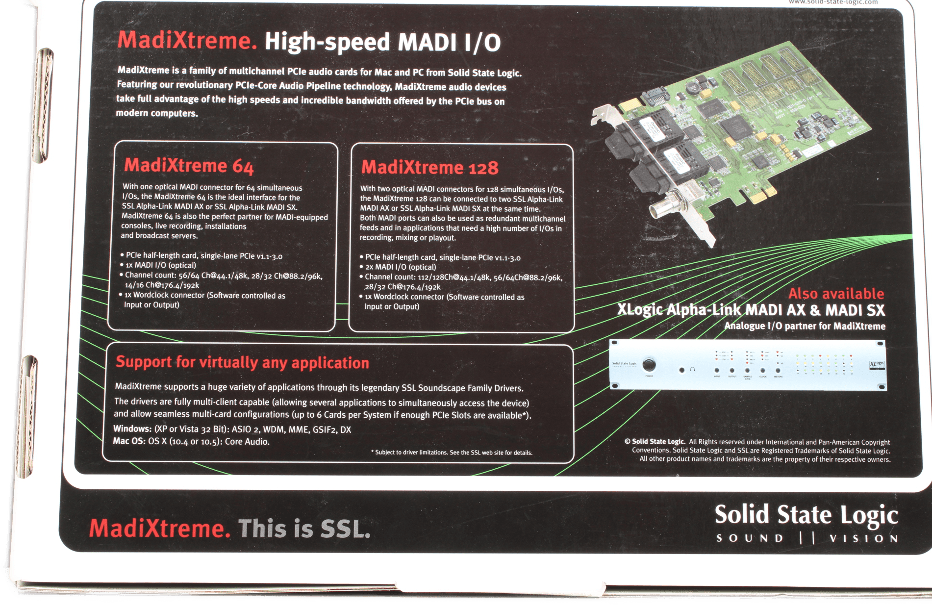 Solid State Logic - MadiXtreme 64 High-speed MADI I/O - PCIe Audio Sound Karte | 9649 (Bild 3 von 6)