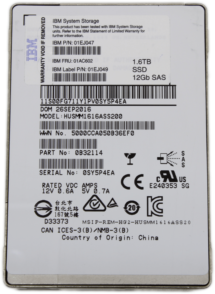 IBM SSD 1.6 TB + Caddy for Storwize | 12G SAS | 2.5" SFF 01AC602 01EJ047 01EJ049 | 9282 (Bild 4 von 6)