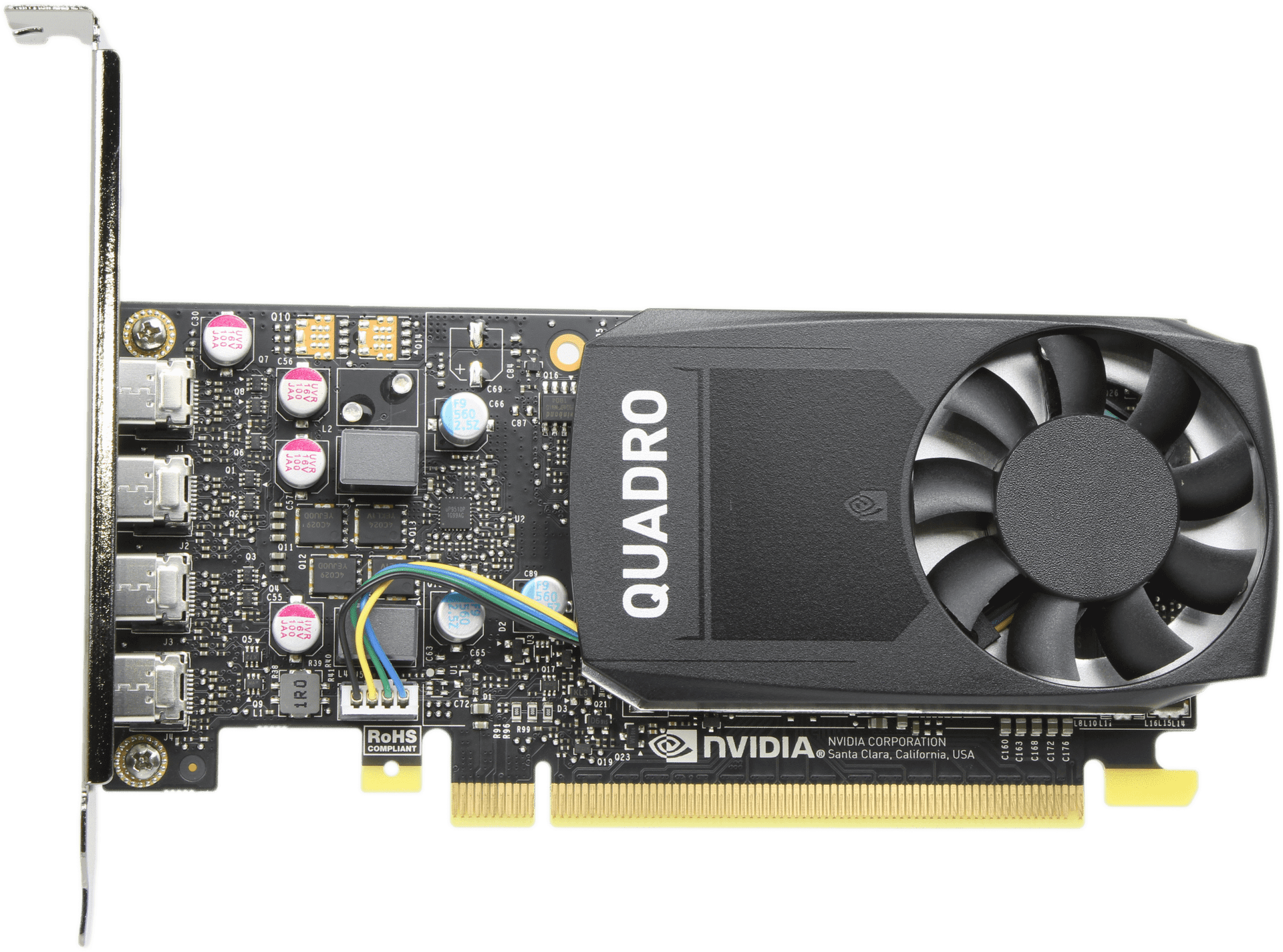 Nvidia HP Quadro P620 - 2GB GDDR5 4x Mini DisplayPort Full Profile - L11436-001 | 10165 — Draufsicht (Bild 6 von 6)