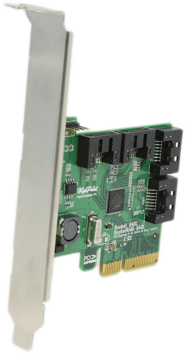 HighPoint RocketRAID 640L PCI-Express 2 to 4x SATA III Host Adapter Full Profile | 9645 (Bild 1 von 6)