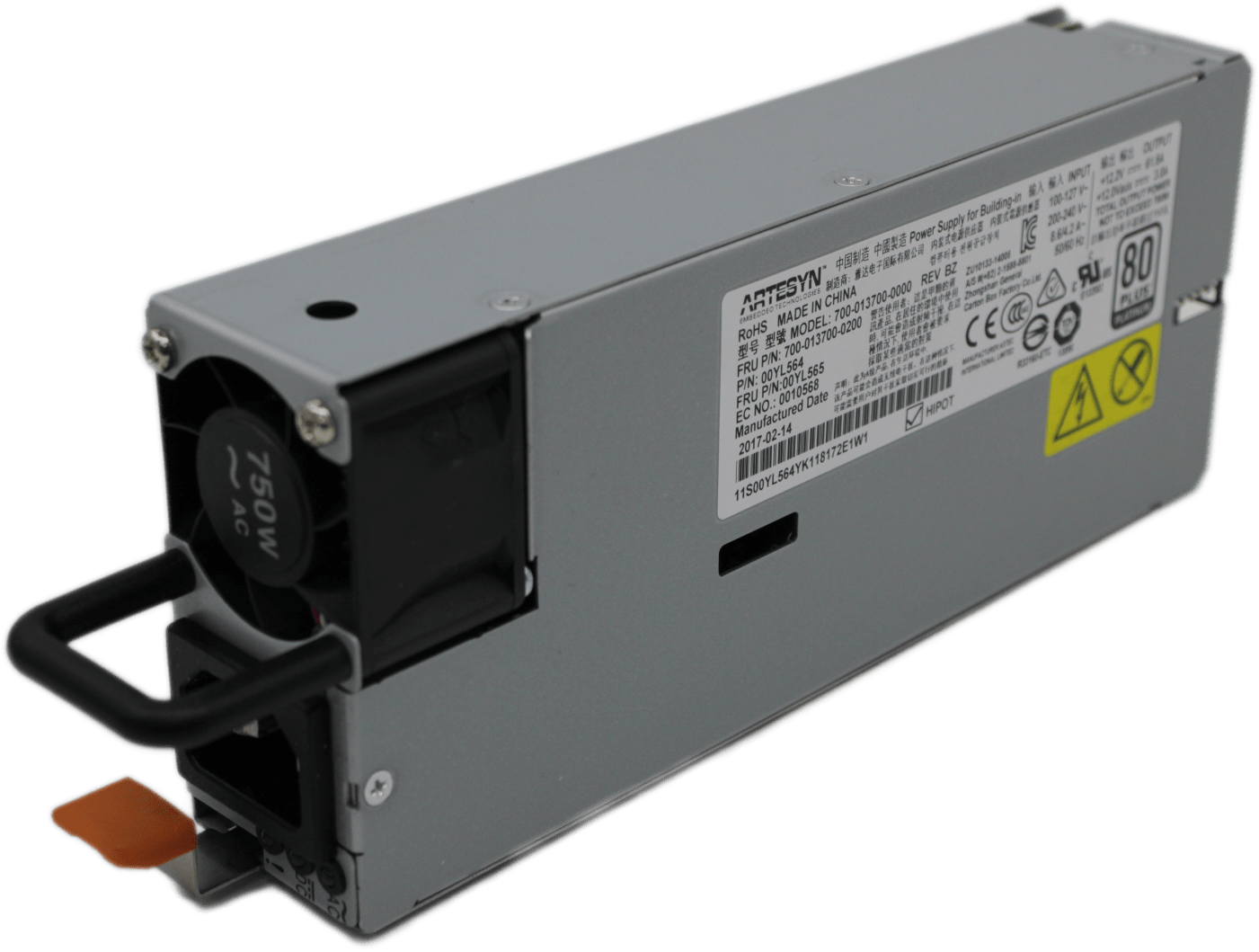 Artesyn - 750W 80+ Platinum - Power Supply Unit 700-013700-0000 REV BZ 00YL564 | 9550 (image 6 of 6)