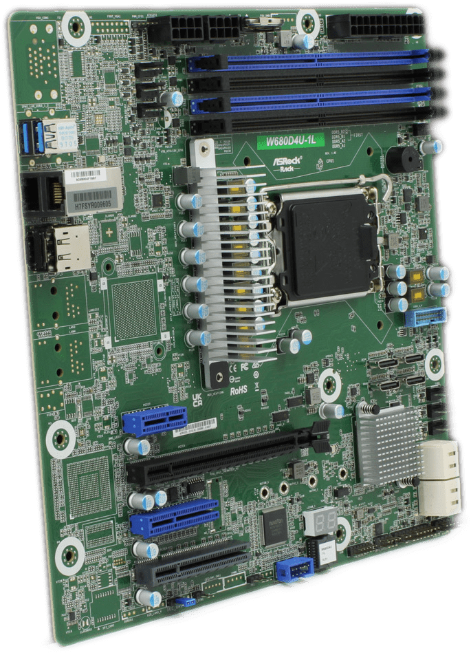 ASRock Rack W680D4U-1L Server Mainboard - Micro-ATX - Intel LGA-1700 + IO Shield | 10080 (Bild 1 von 10)