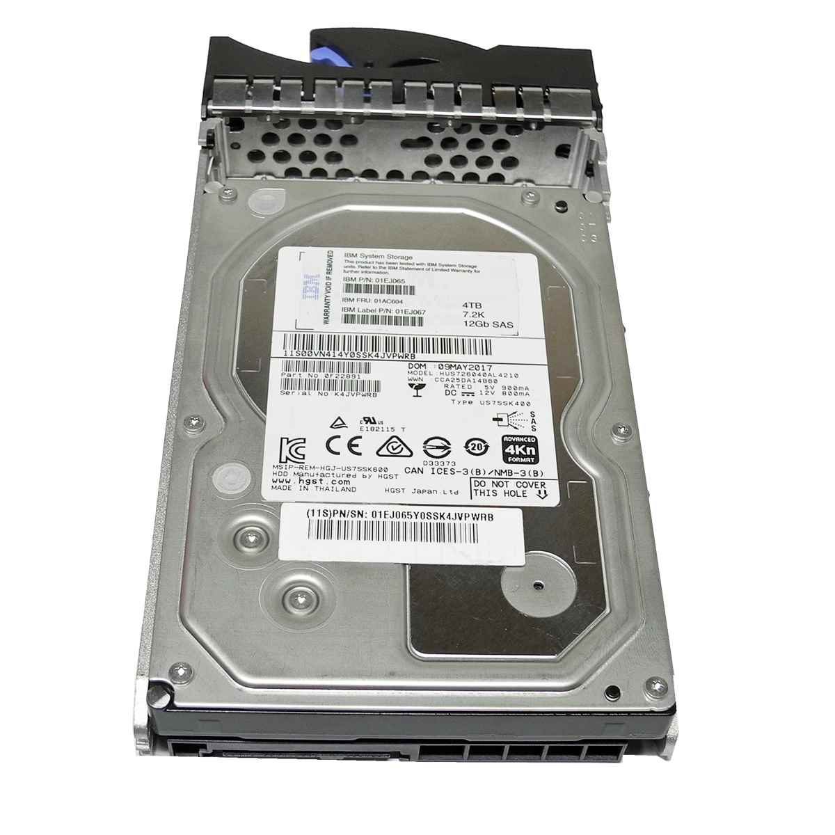 IBM Hitachi 4TB 3.5" 7,2K SAS 12G Festplatte HUS726040AL4210 01AC604 mit Rahmen | 2413 (Bild 2 von 3)
