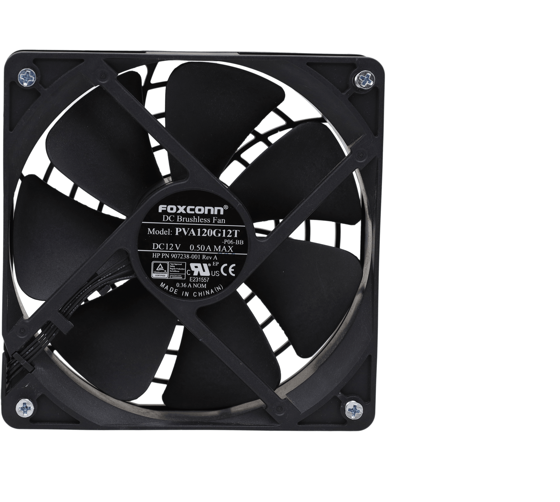 Foxconn - PVA120G12T Gehäuselüfter 120mm Fan 4-Pin + 4x Schrauben - L15659-001 | 10508 (Bild 3 von 5)