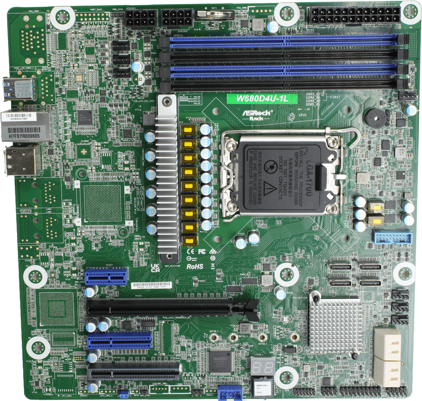 ASRock Rack W680D4U-1L Server Mainboard - Micro-ATX - Intel LGA-1700 + IO Shield | 10080 (Bild 7 von 10)