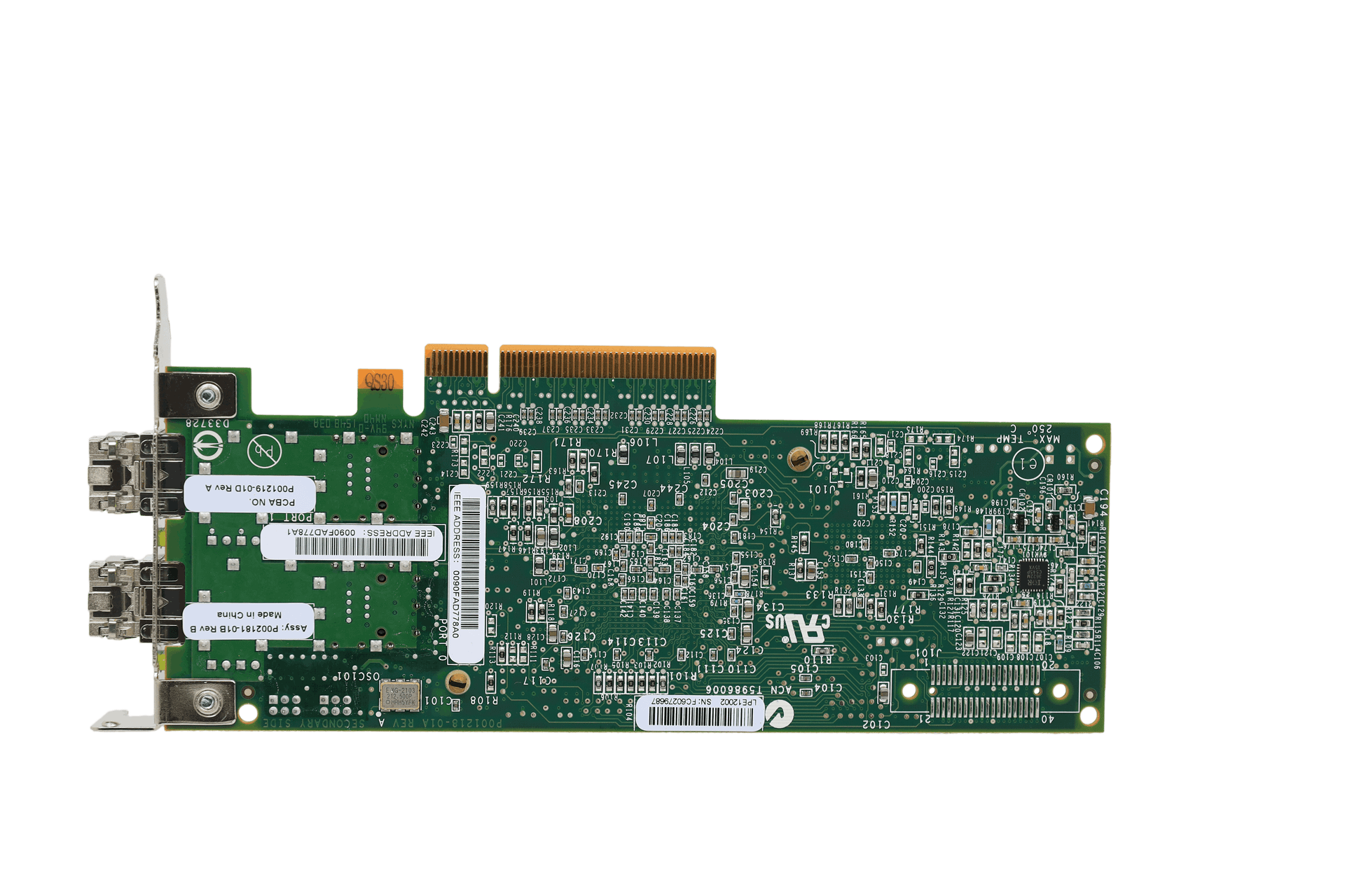 Emulex LightPulse LPE12002 2-Port 8G SFP FC PCie x8 NIC + Module - P002181-08B | 10403 — Unterseite (Bild 3 von 7)