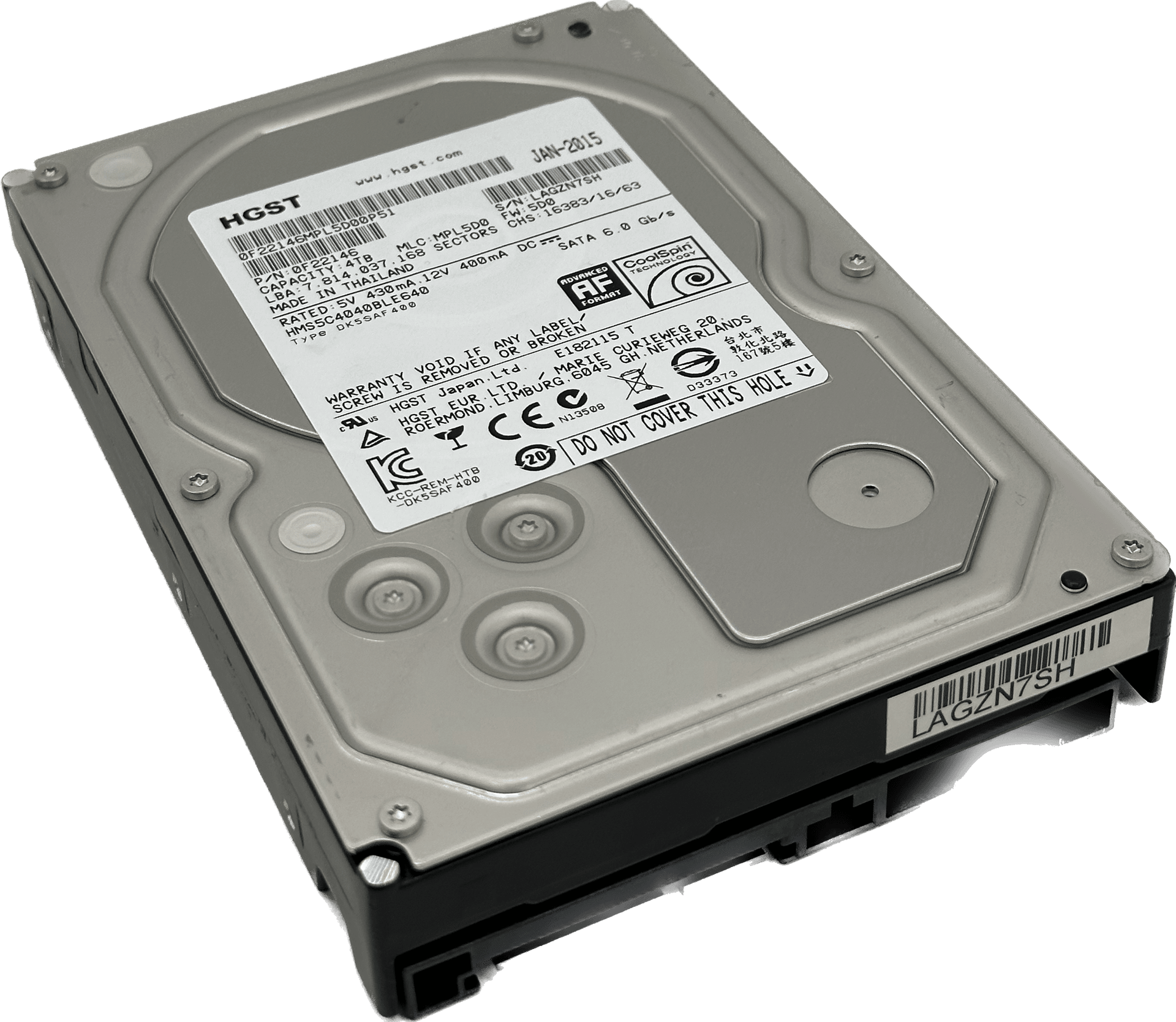 HGST MegaScale DC | 4TB 5700RPM 6 Gb/s 3,5" SATA III PC HDD | HMS5C4040BLE640 | 526 (Bild 1 von 6)
