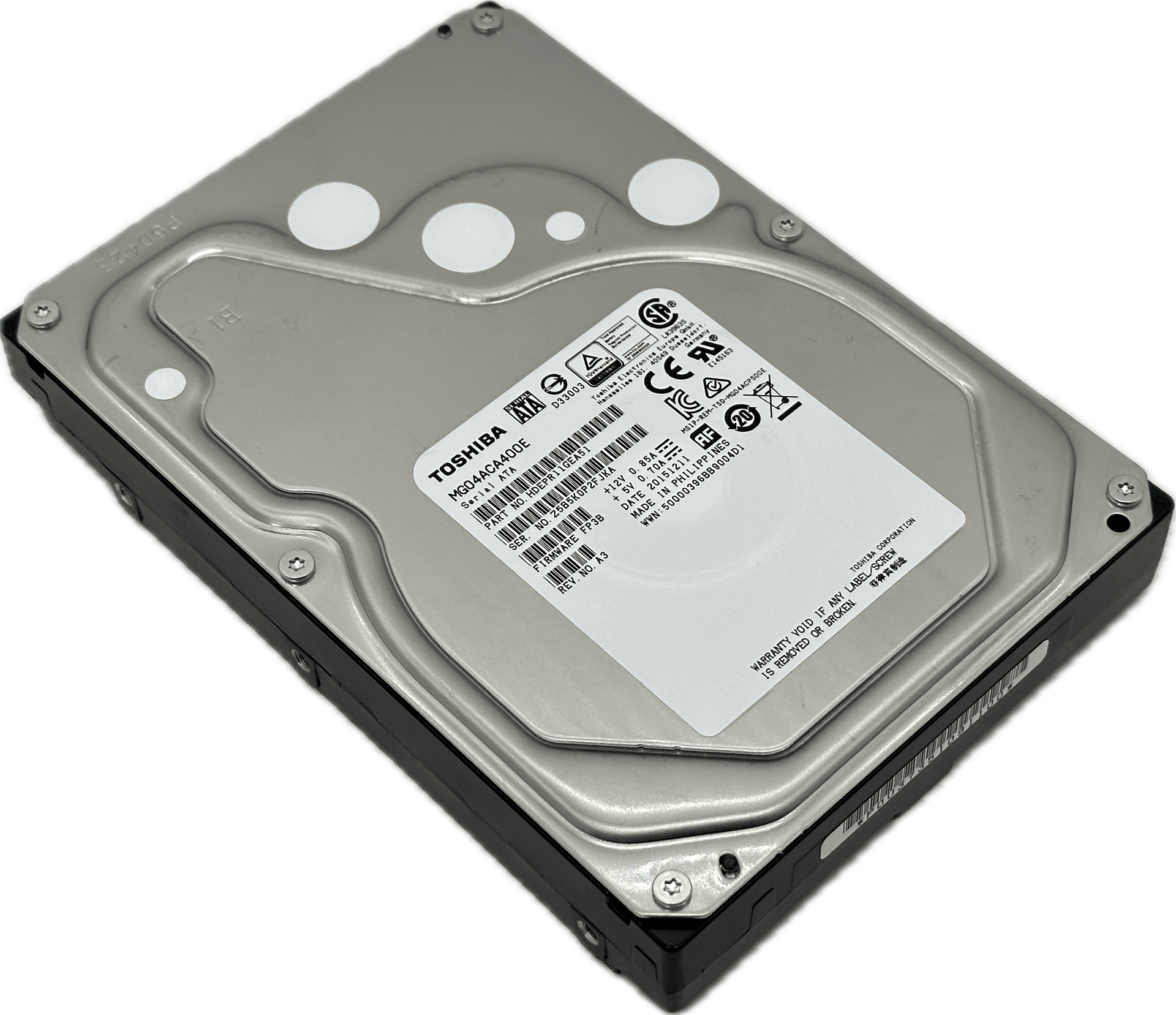 4TB Toshiba MG04ACA400E Festplatte 4TB HDD 3.5" SATA3 7200rpm 24/7 NAS-geeignet | 815 (Bild 1 von 6)