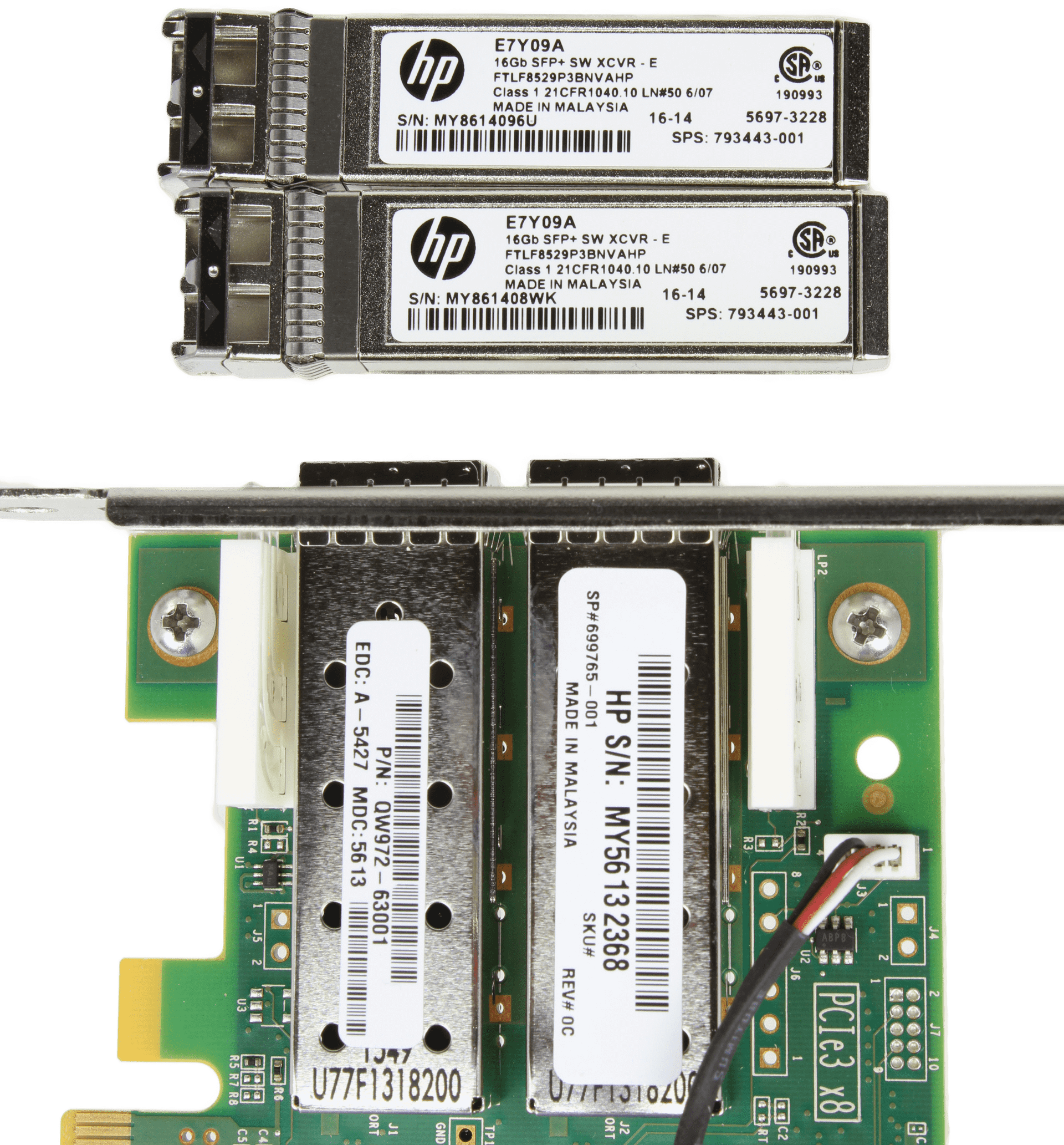 HP Qlogic Dual-Port 16Gb PCIe3 x8 FC Server Adapter QLE2662-HP FP + 2x 16G GBICs | 9924 (Bild 3 von 6)
