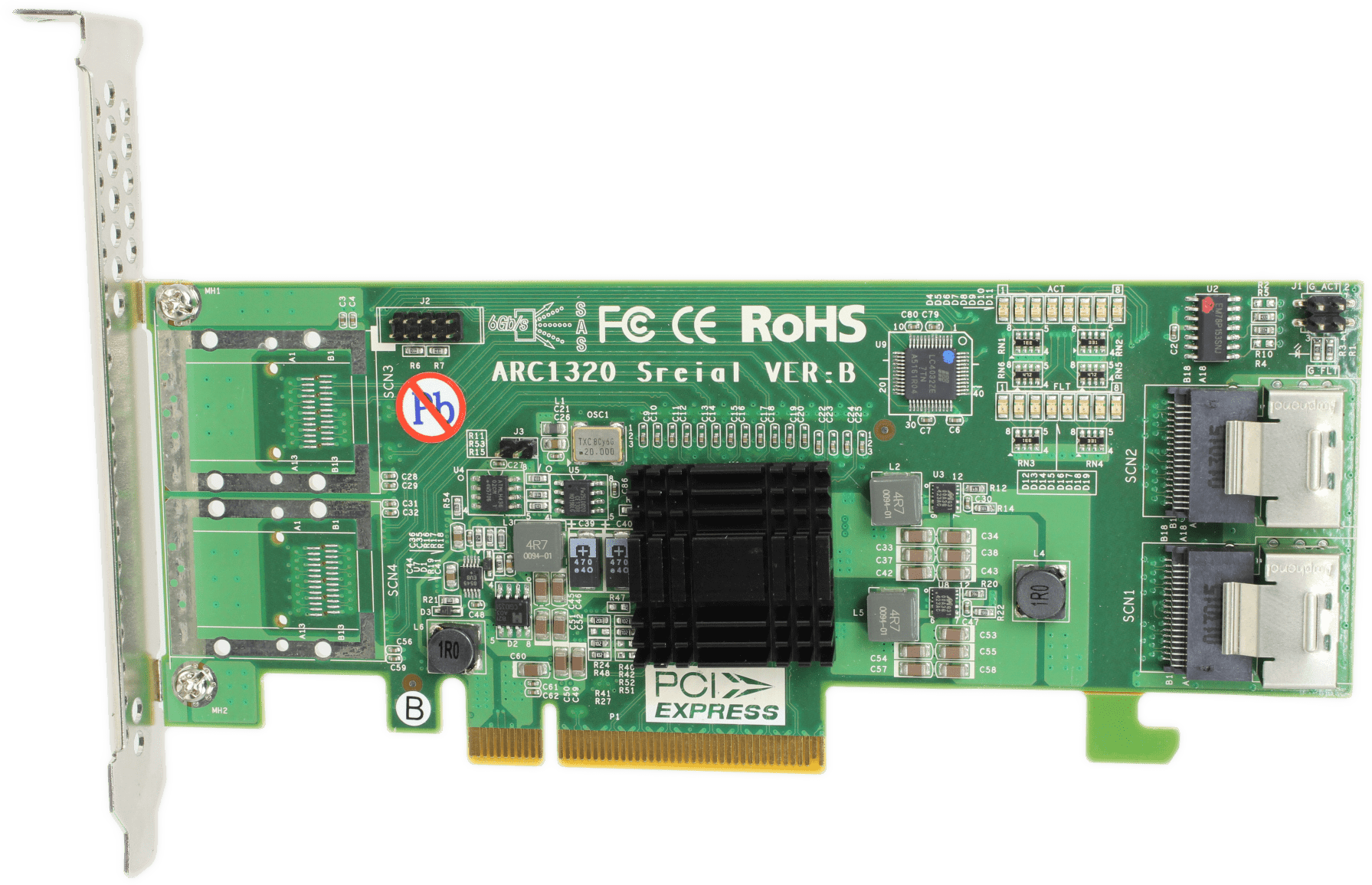 Areca ARC-1320-8i 8x 6Gb/s SAS Host Adapter PCIe2.0 x8 2x SFF-8087 Full Profile | 9349 (Bild 6 von 6)