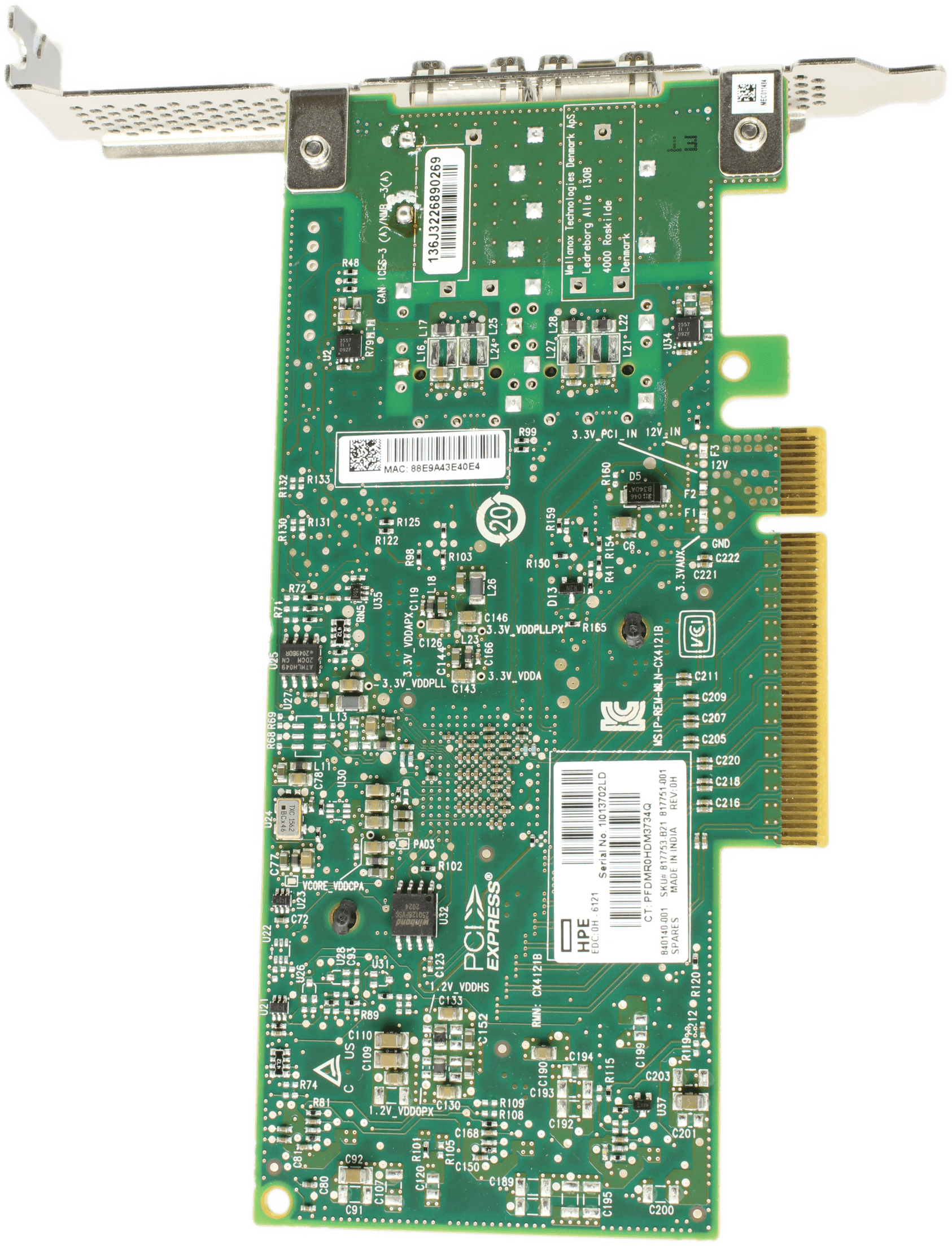HPE 640SFP28 Dual Port 25GbE SFP28 Netzwerkadapter PCIe3.0 x8 FP - 817753-B21 | 10061 — Unterseite (Bild 5 von 6)