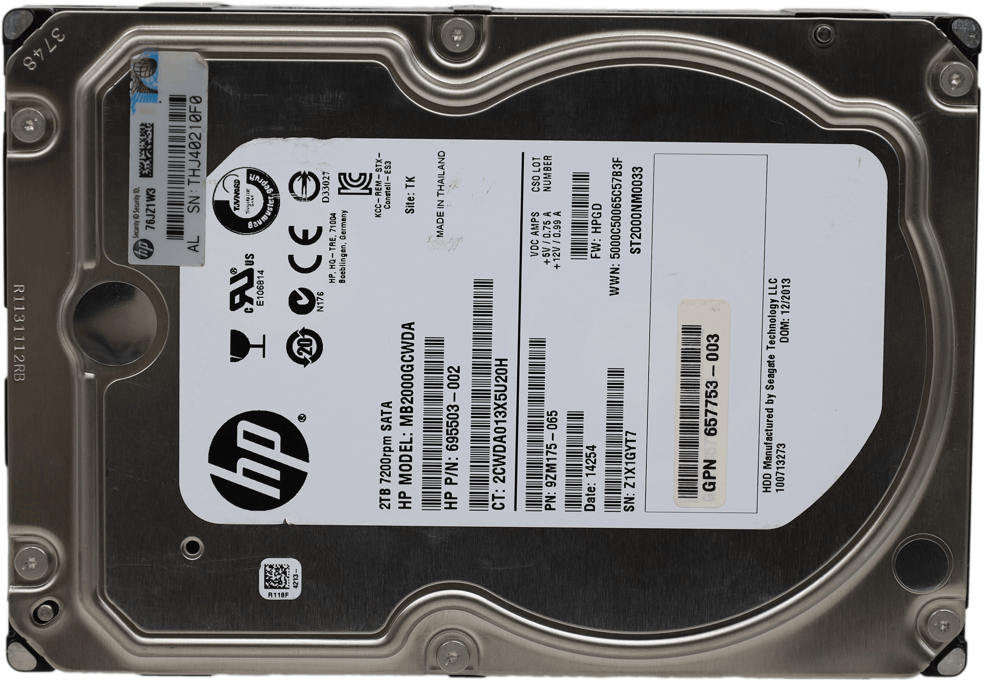 Seagate Constellation ES.3 2TB 3,5" SATA 6G HDD ST2000NM0033 7200 RPM 695503-002 | 10471 (Bild 2 von 4)