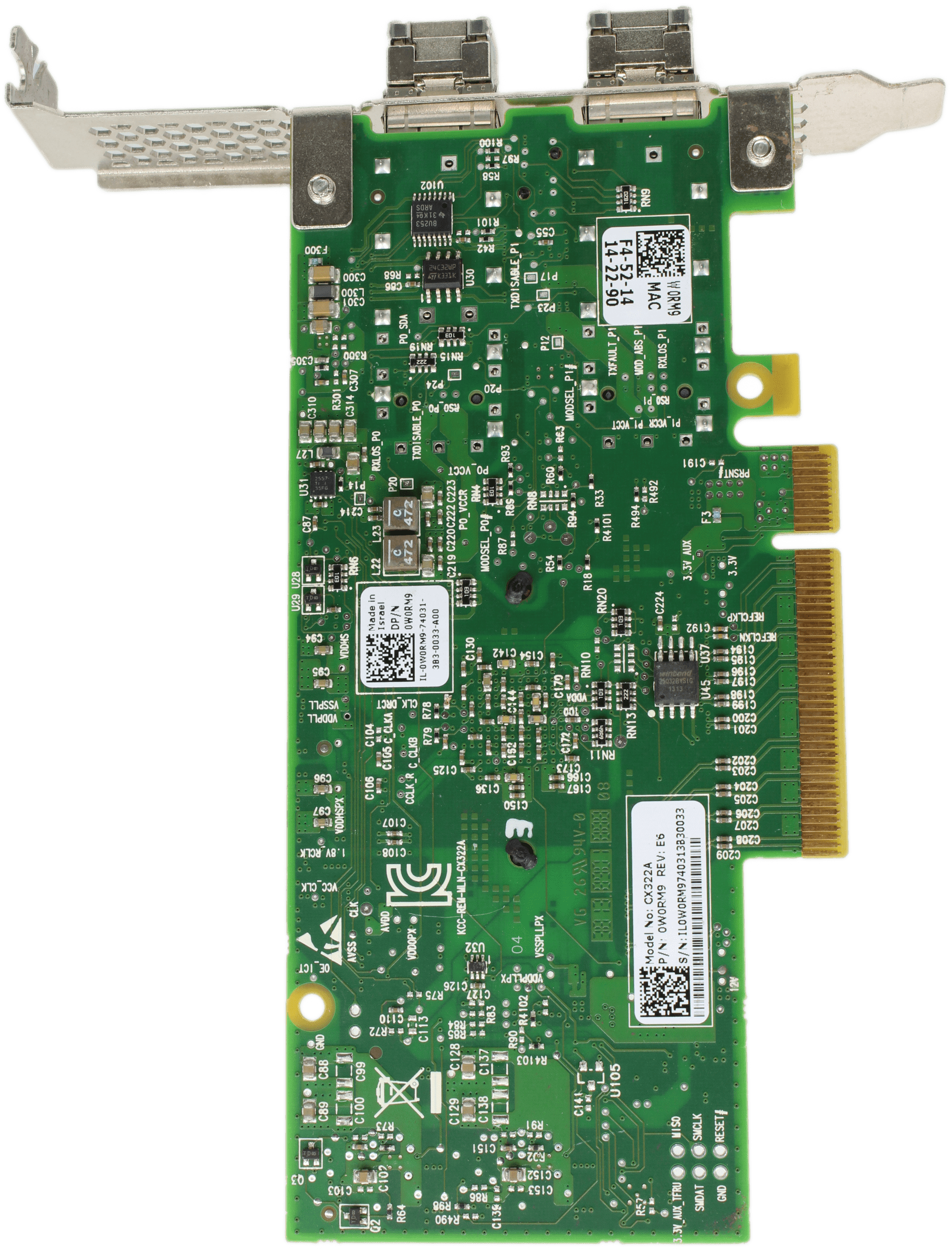 Dell Mellanox ConnectX-3 10GbE 2Port SFP+ Adapter PCIe x8 CX322A 0W0RM9 + GBIC | 9988 — Unterseite (Bild 6 von 7)