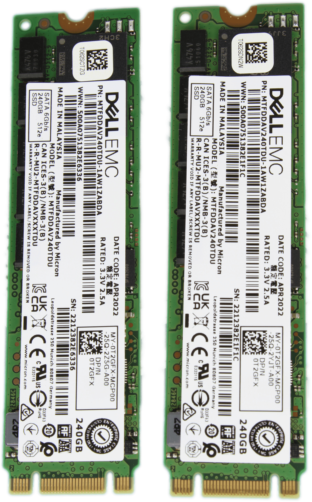 Dell EMC BOSS M.2 SSD Storage Adapter PCIe LP 061F54 + 2x 240GB M.2 SATA 0T2GFX | 9720 (Bild 4 von 7)