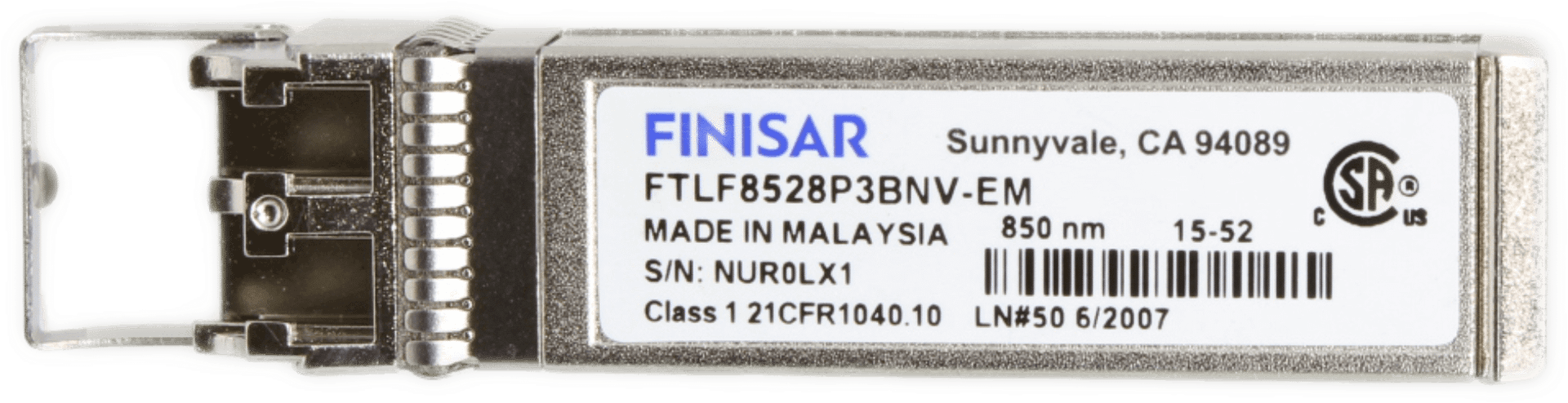 Finisar - FTLF8528P3BNV-EM 8G SFP+ FC SW 850nm Optical Transciever Module | 9780 (Bild 6 von 6)