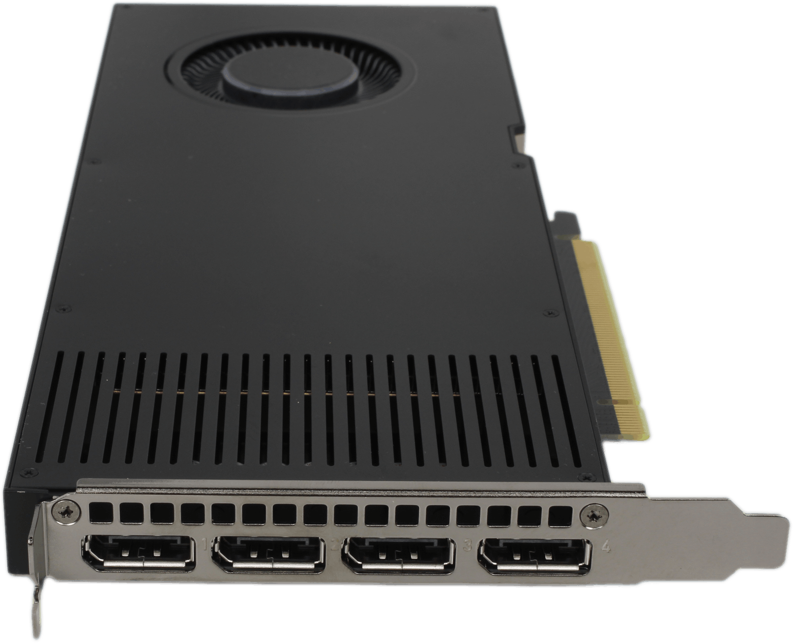 Nvidia RTX A4000 - 16GB GDDR6 ECC 4x DisplayPort 1.4a PCIe4 x16 140W Single Slot | 10231 — Vorderansicht (Bild 3 von 6)