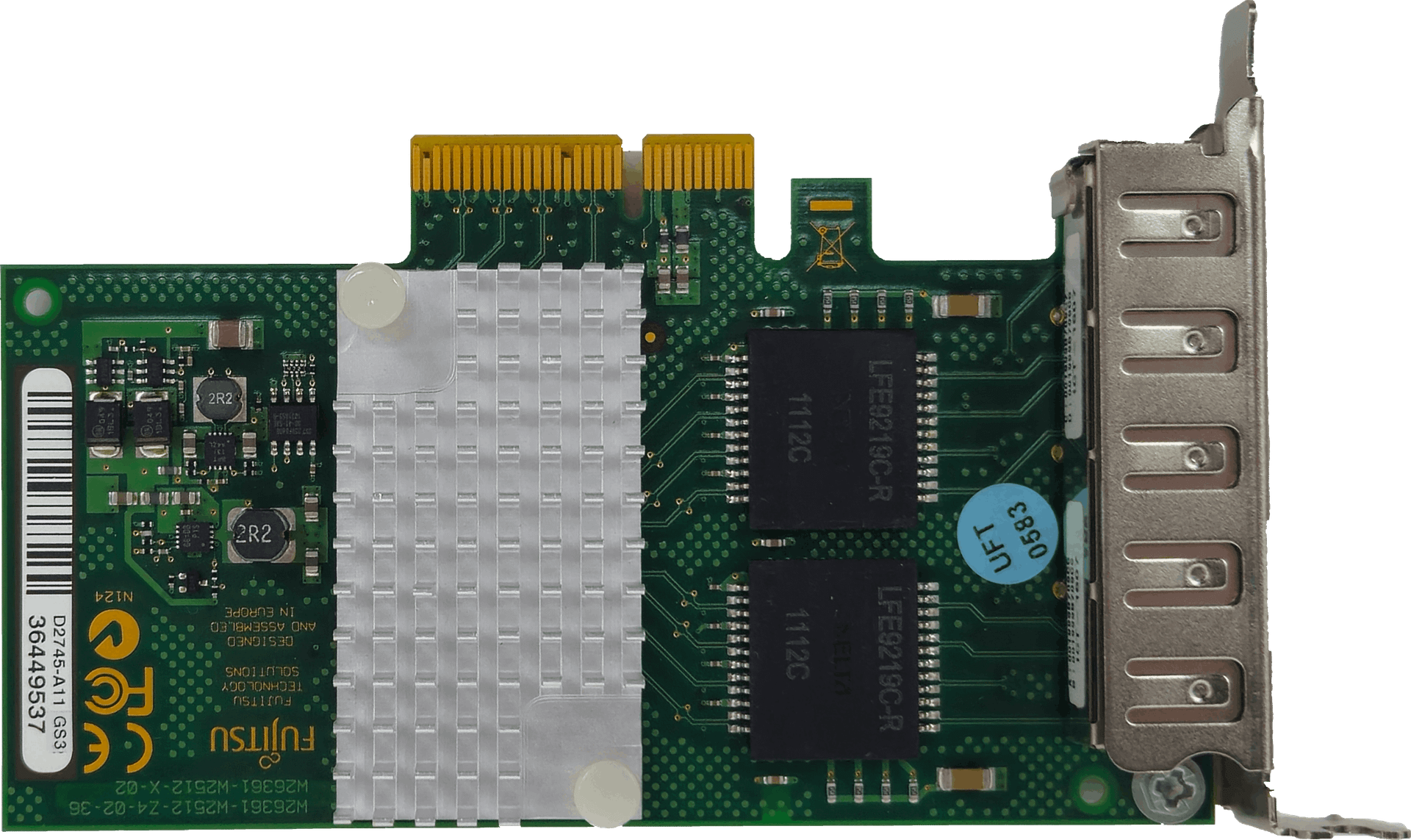 Fujitsu Quad Port PCIe x4 1Gbps RJ-45 Netzwerk Adapter D2745-A11 GS3 LP | 10328 — Draufsicht (Bild 5 von 6)