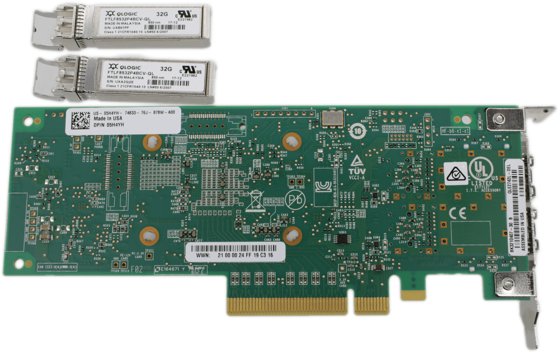 Dell Qlogic 32GB Dual Port FC HBA PCIe3 x8 | QLE2742L-DEL 05H4YH | inkl. GBICs | 9517 (Bild 4 von 7)