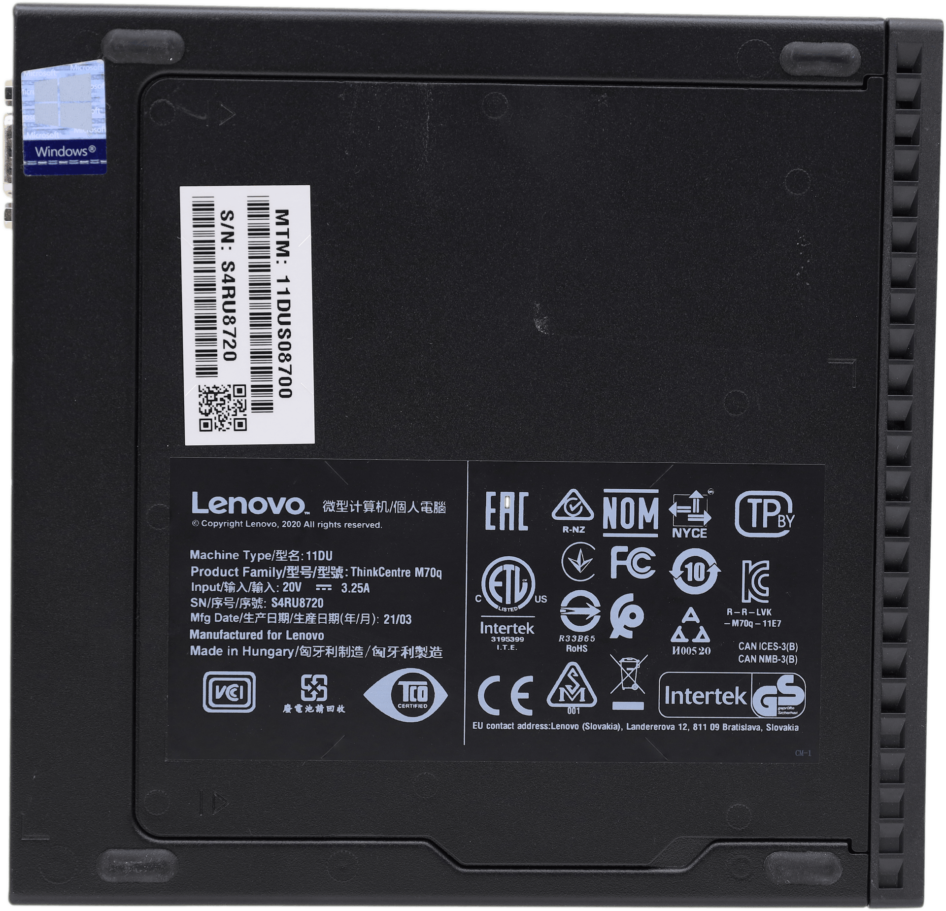 Lenovo ThinkCentre M70q Mini PC - i3-10100T 16GB DDR4 128GB M.2 SSD + PSU +Win11 | 10507 (image 7 of 7)