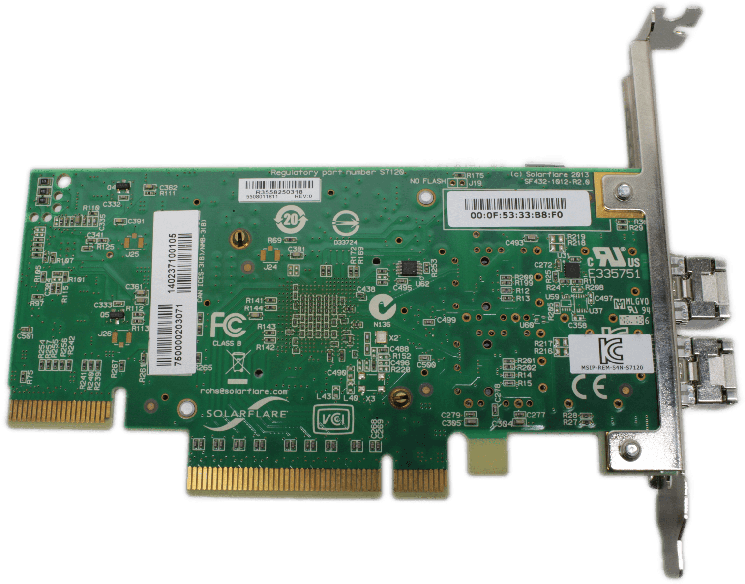 Solarflare S7120 10Gb Dual Port FC PCIe3.1 x8 Netzwerk Adapter SF432-1012-R2.0 | 9423 (Bild 2 von 7)