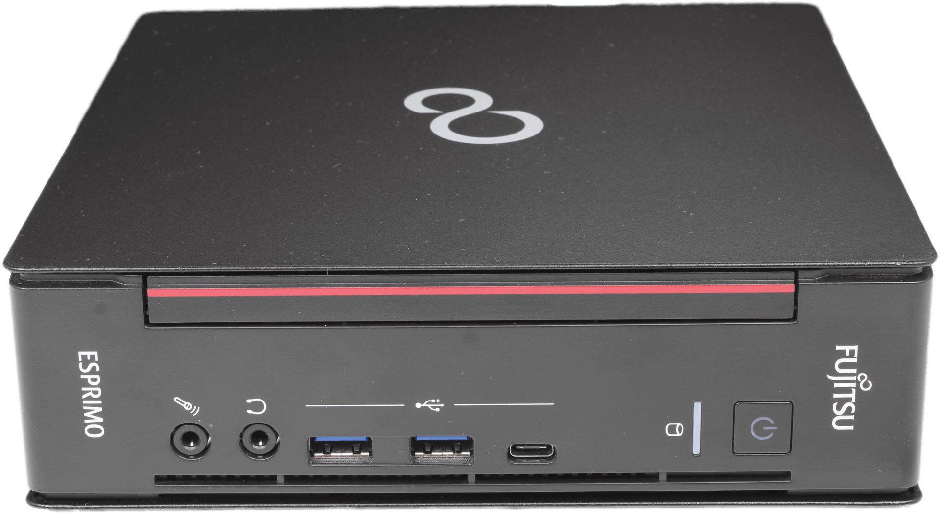 Fujitsu Esprimo Q958 Mini PC - i5-9500T 8 GB DDR4 256GB NVMe SSD Win11 USB-C | 10236 — Vorderansicht (Bild 2 von 3)