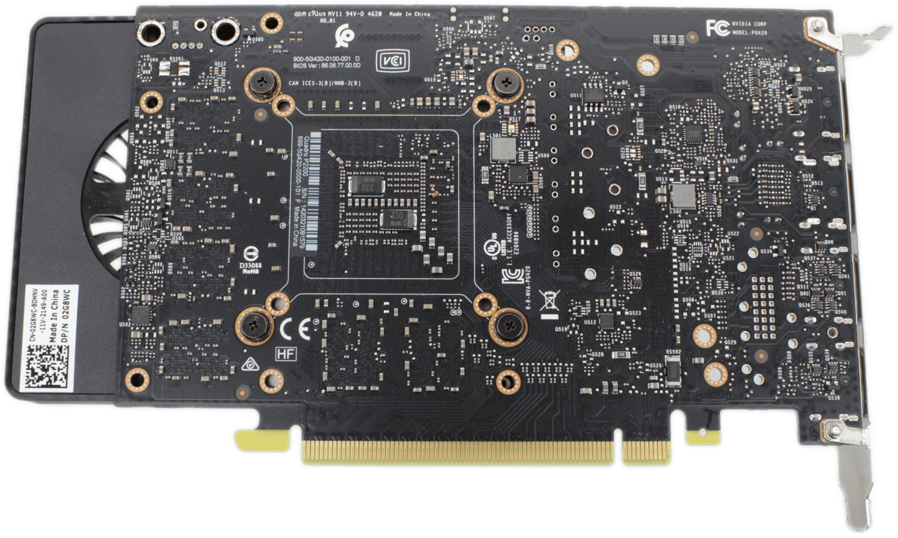 Nvidia Dell Quadro P2200 5GB GDDR5X PCIe3x16 4x DP 1.4 02G8WC 699-5G420-0500-101 | 9516 (Bild 3 von 7)