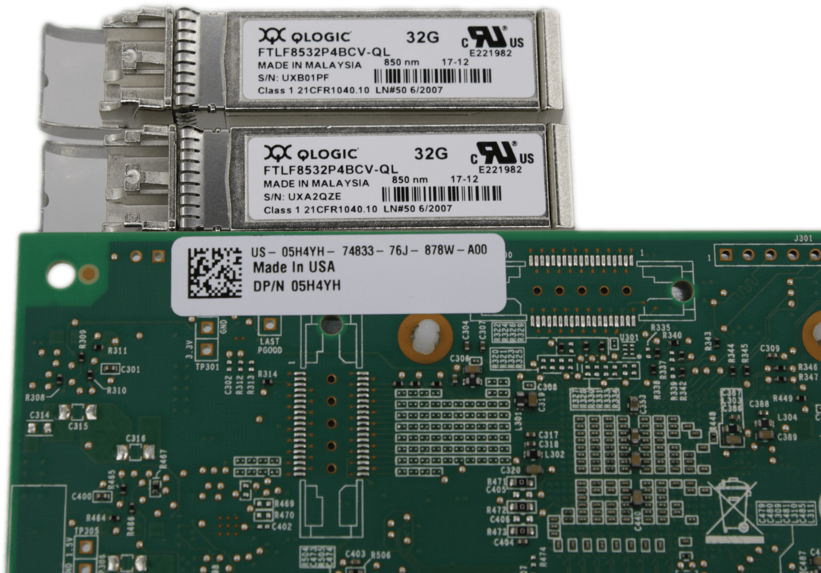Dell Qlogic 32GB Dual Port FC HBA PCIe3 x8 | QLE2742L-DEL 05H4YH | inkl. GBICs | 9517 (Bild 1 von 7)