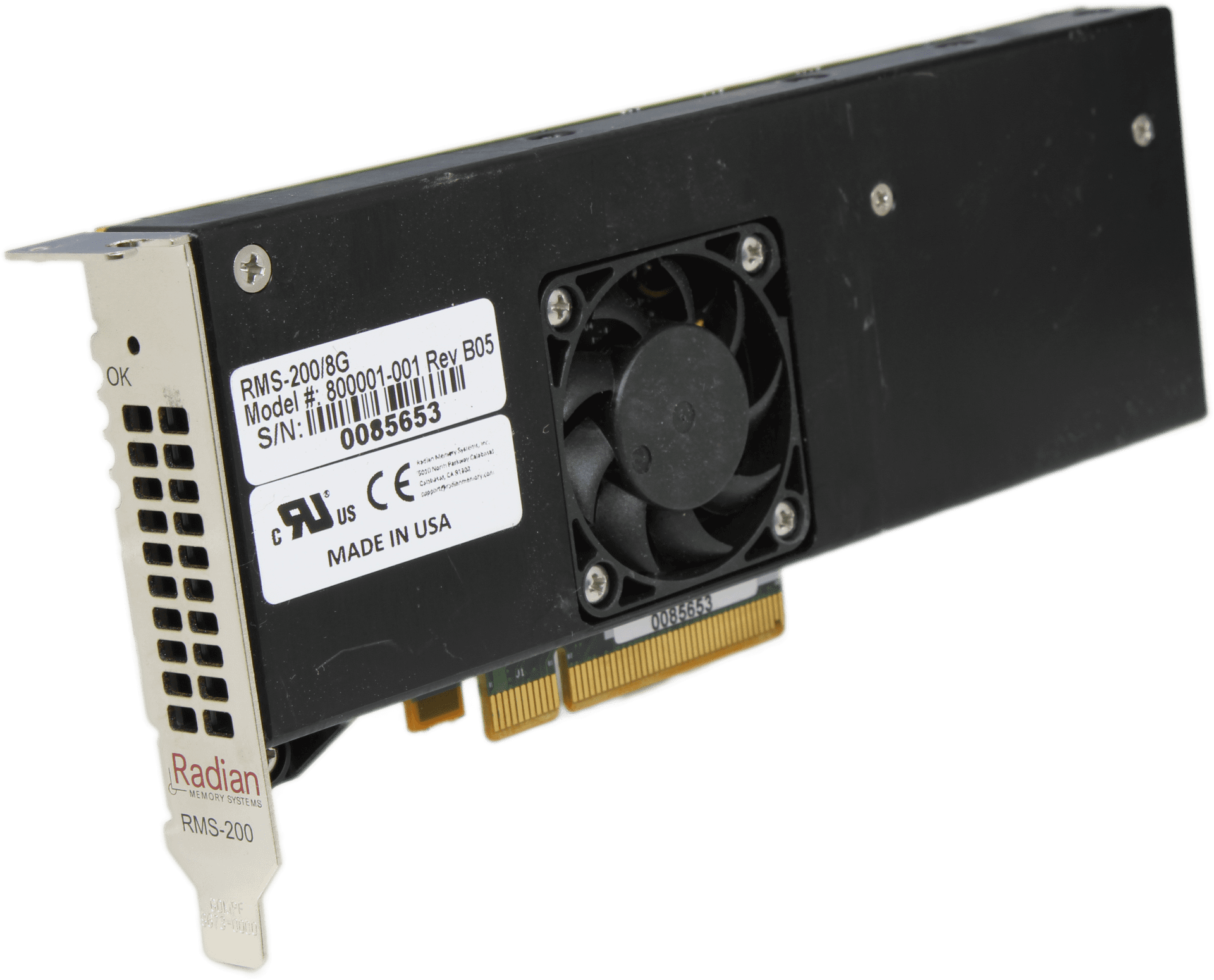 Radian Memory Systems RMS-200/8G PCIe3.0 x8 8GB DDR3 NVRAM 800001-001 700002-001 | 10020 — Übersicht (Bild 6 von 6)