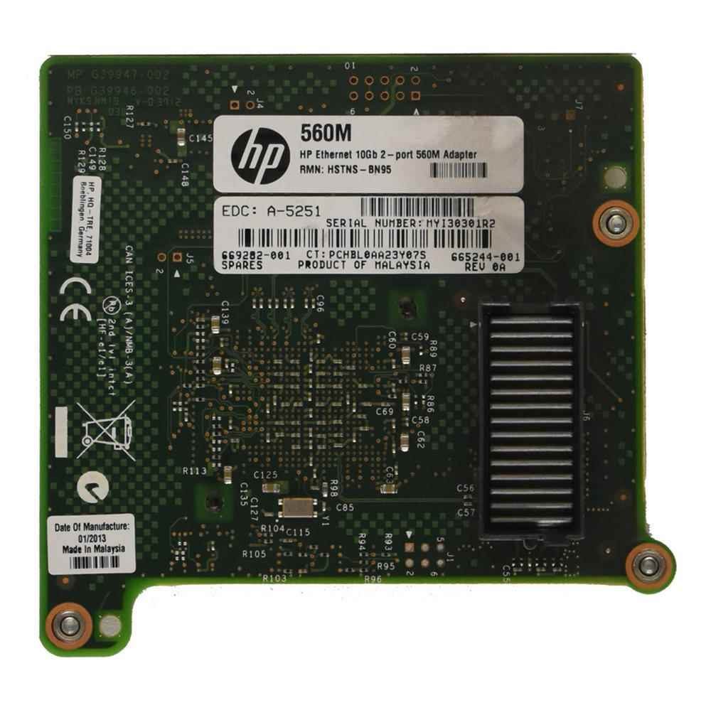 HP 560M Dual Port 10GbE Adapter Mezzanine 669282-001 BL460c BL 920c G8 G9 | 1014 (Bild 3 von 3)