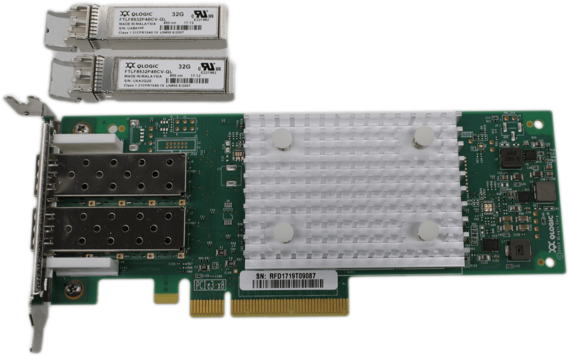 Dell Qlogic 32GB Dual Port FC HBA PCIe3 x8 | QLE2742L-DEL 05H4YH | inkl. GBICs | 9517 (Bild 5 von 7)
