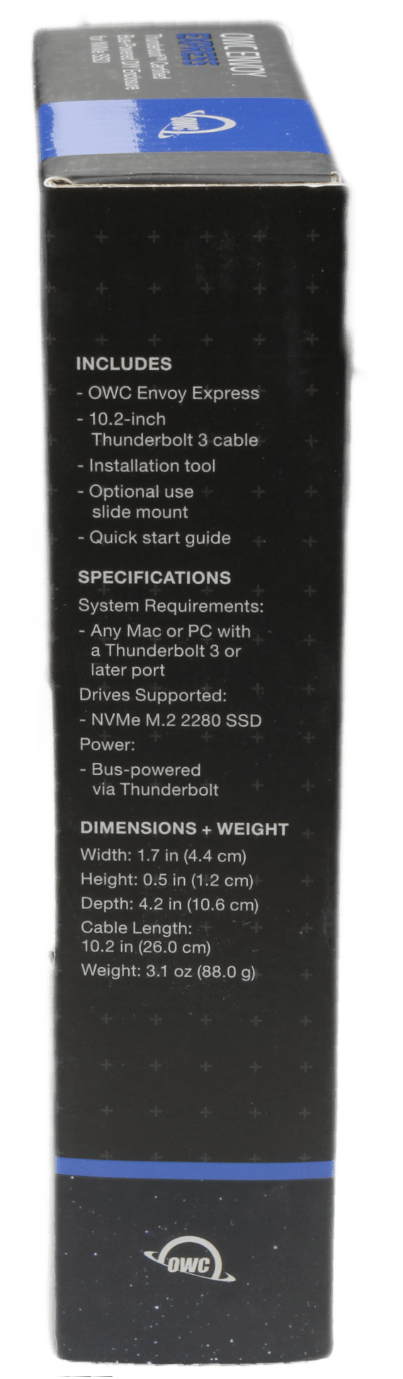 OWC Envoy Express M.2 NVMe Adapter Thunderbolt 3 Laufwerksgehäuse Schwarz OVP Neu | 10074 — Seitenansicht (Bild 2 von 7)