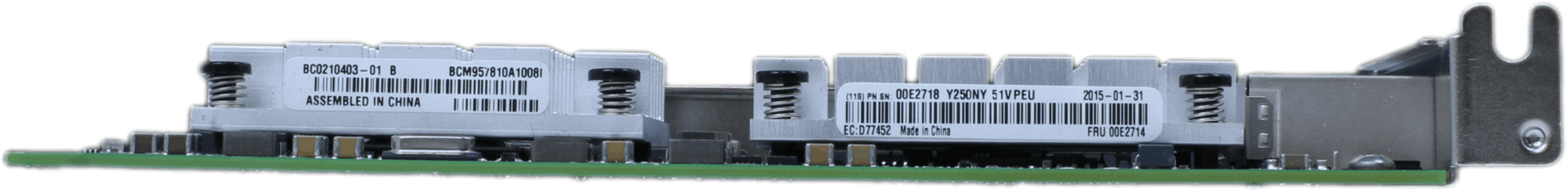 IBM Dual Port EN0X FC Server Adapter - 10Gb/s BaseT RJ-45 PCIe2 x8 LP - 00E2718 | 10257 — product label (image 6 of 6)