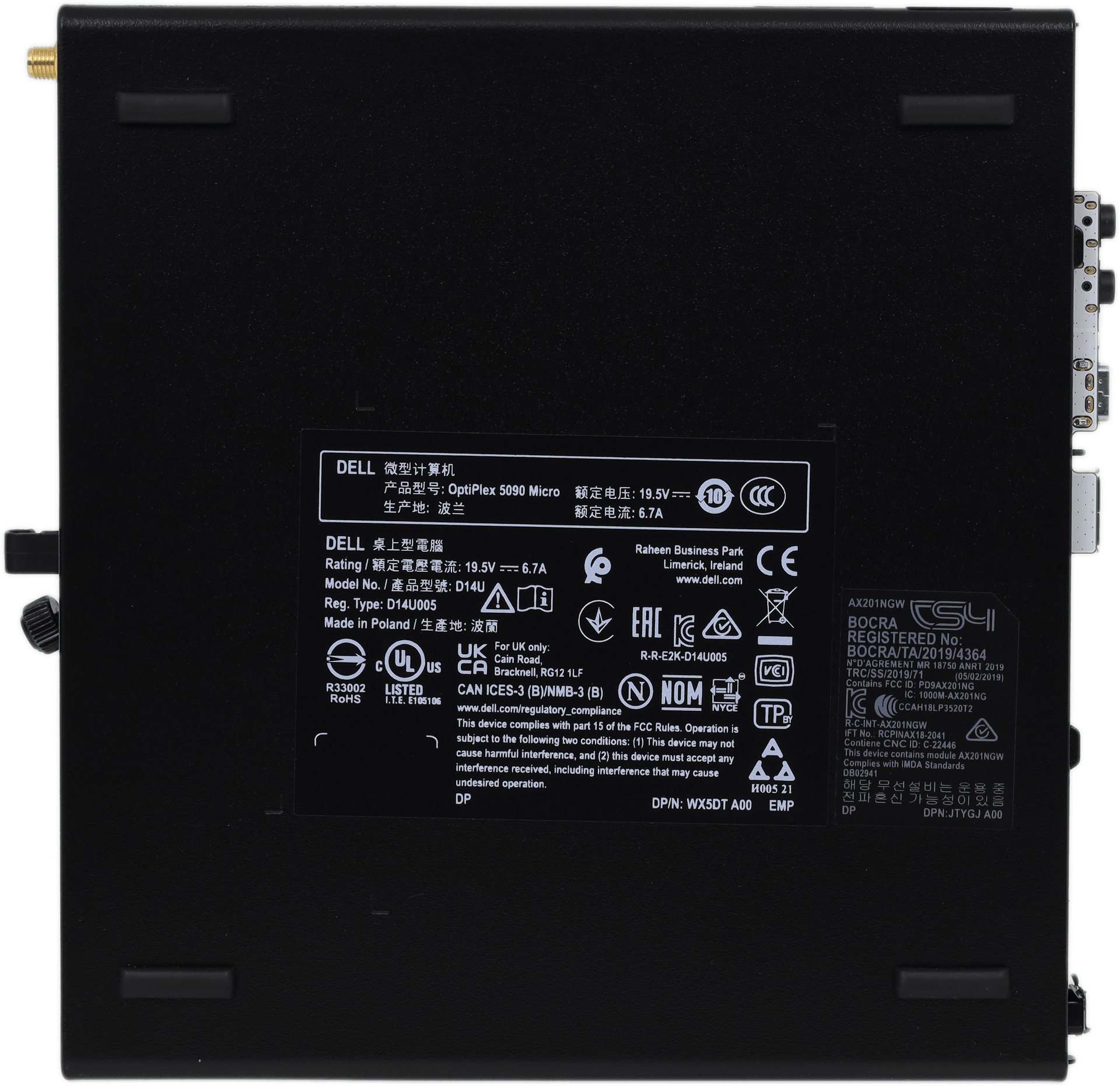 Dell OptiPlex 5090 Micro PC - Intel i5-10600T 8GB DDR4 256GB M.2 NVMe WiFi + PSU | 10606 (Bild 6 von 6)