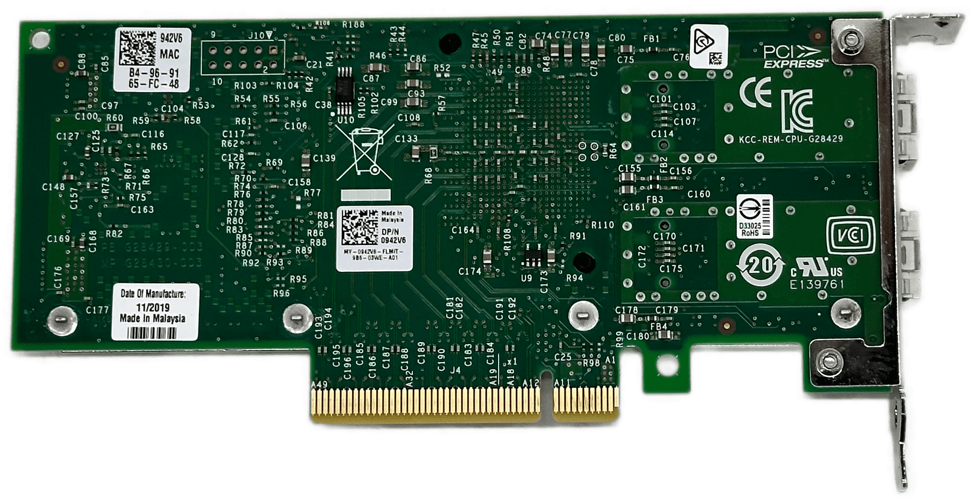 Dell Intel X520-DA2 | SFP+ 10G Dual-Port Ethernetadapter - Low Profile | 0942V6 | 3091 (Bild 2 von 6)