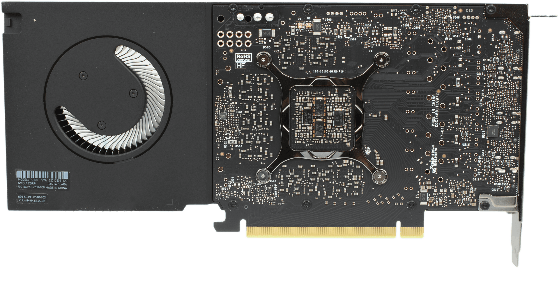 Nvidia RTX A4000 - 16GB GDDR6 ECC 4x DisplayPort 1.4a PCIe4 x16 140W Single Slot | 10231 — Draufsicht (Bild 5 von 6)