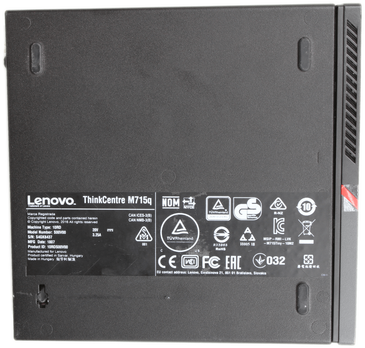 Lenovo ThinkCentre M715q - AMD A6-8570E 8GB DDR4 ohne SSD inkl. Lizenz + PSU | 9844 (Bild 6 von 6)