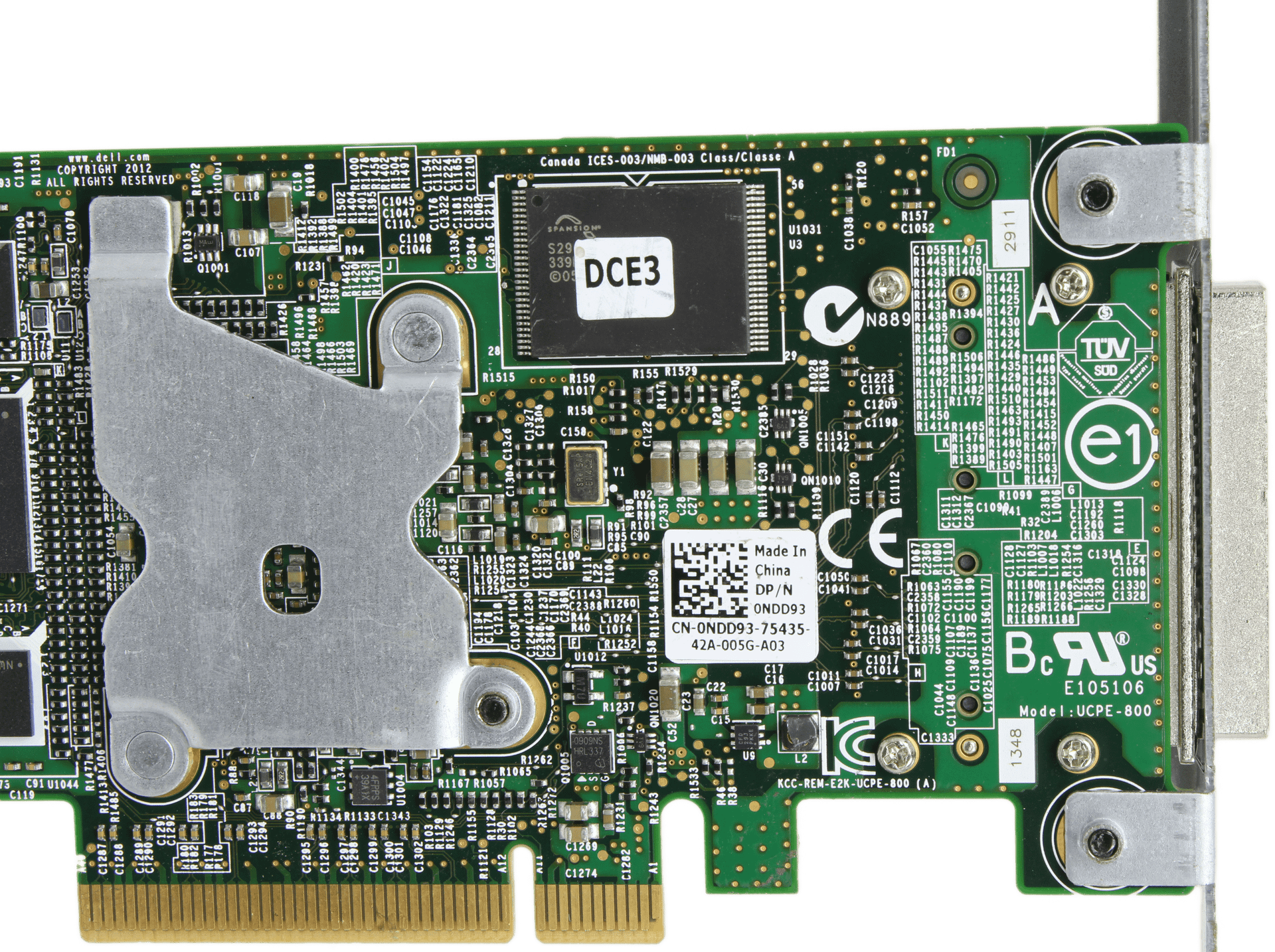 Dell PERC H810 6Gb/s SAS RAID Controller PCIe x8 1GB Cache 0NDD93 +BBU 070K80 FP | 9999 — product label (image 8 of 8)