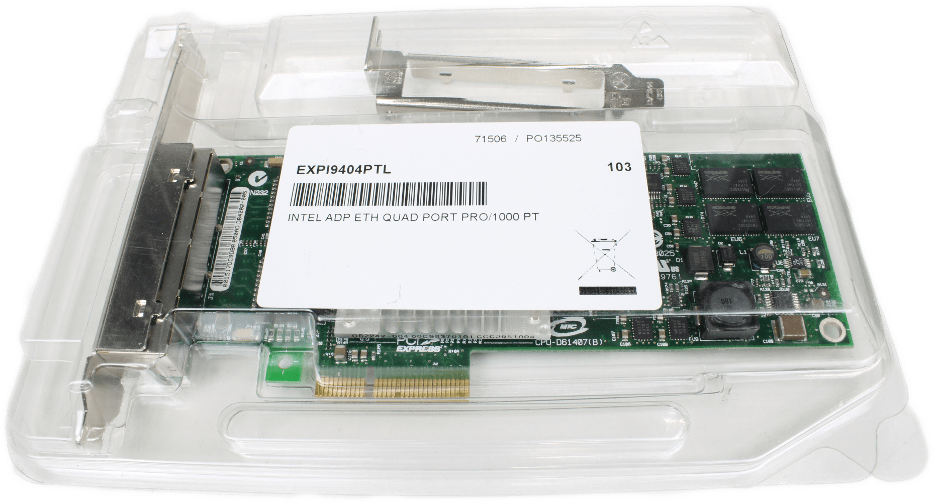 Intel Pro / 1000 PT Quad Port Server Adapter | 4x RJ-45 1G | EXPI9404PTL LP + FP | 9735 (Bild 1 von 7)