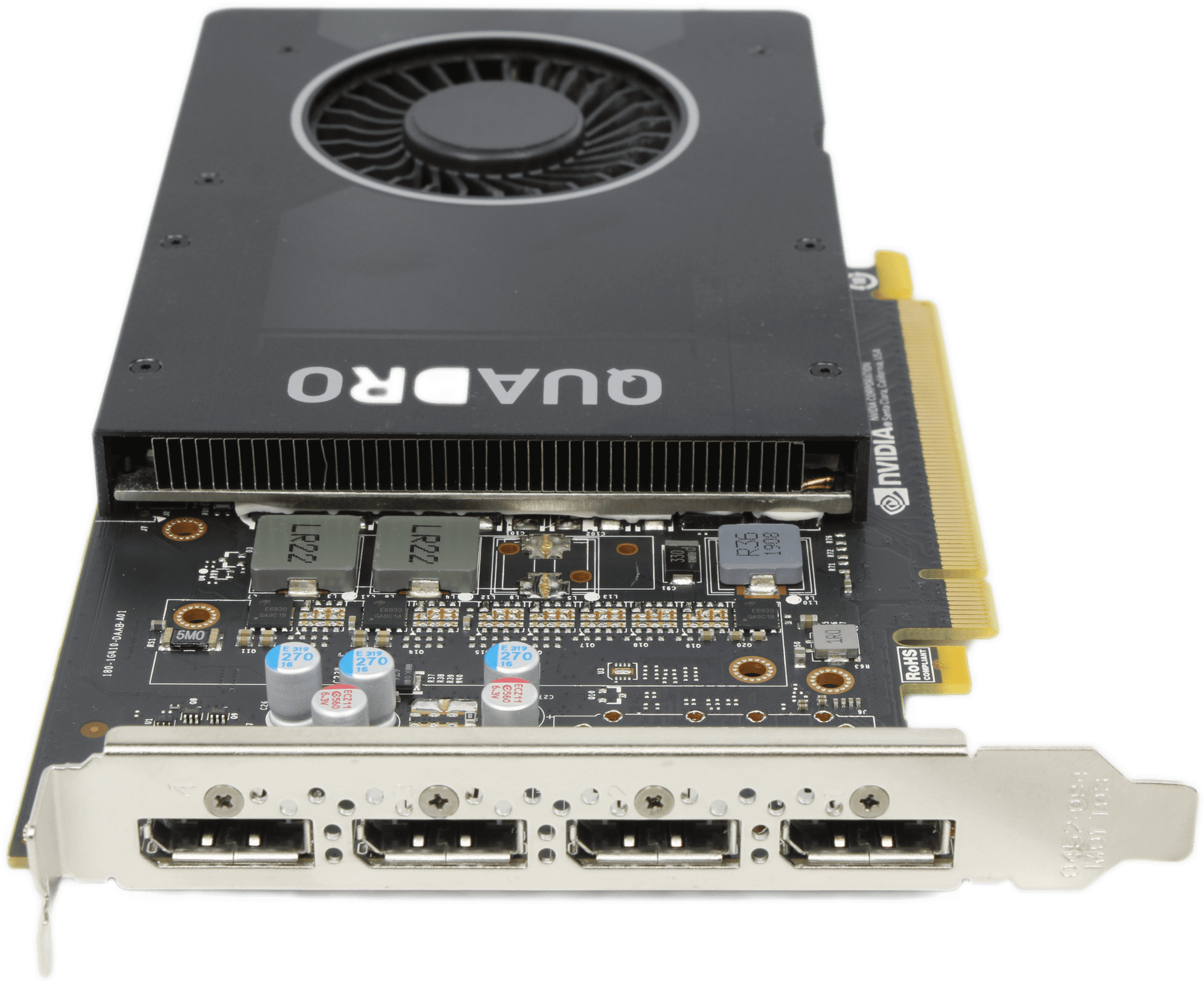 HP NVIDIA Quadro P2000 - 5GB GDDR5 PCIe3.0 x16 4x DisplayPort 1.4 1024 CUDA FP | 9923 — Vorderansicht (Bild 4 von 7)