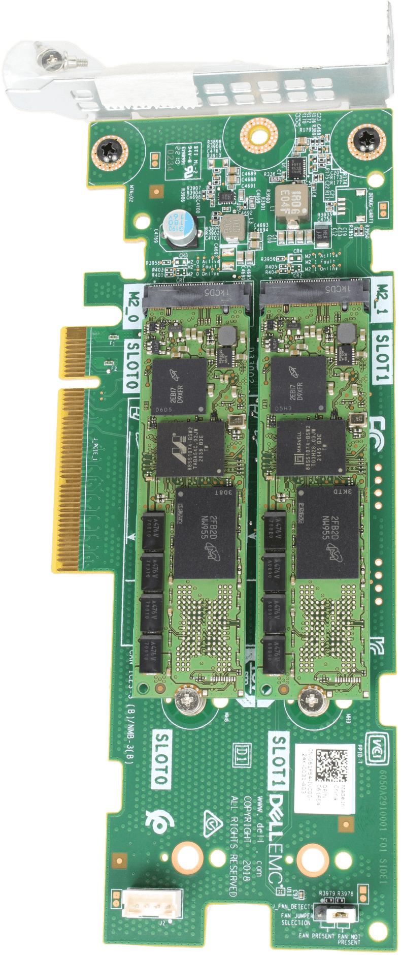 Dell EMC BOSS M.2 SSD Storage Adapter PCIe LP 061F54 + 2x 240GB M.2 SATA 0T2GFX | 9720 (Bild 3 von 7)