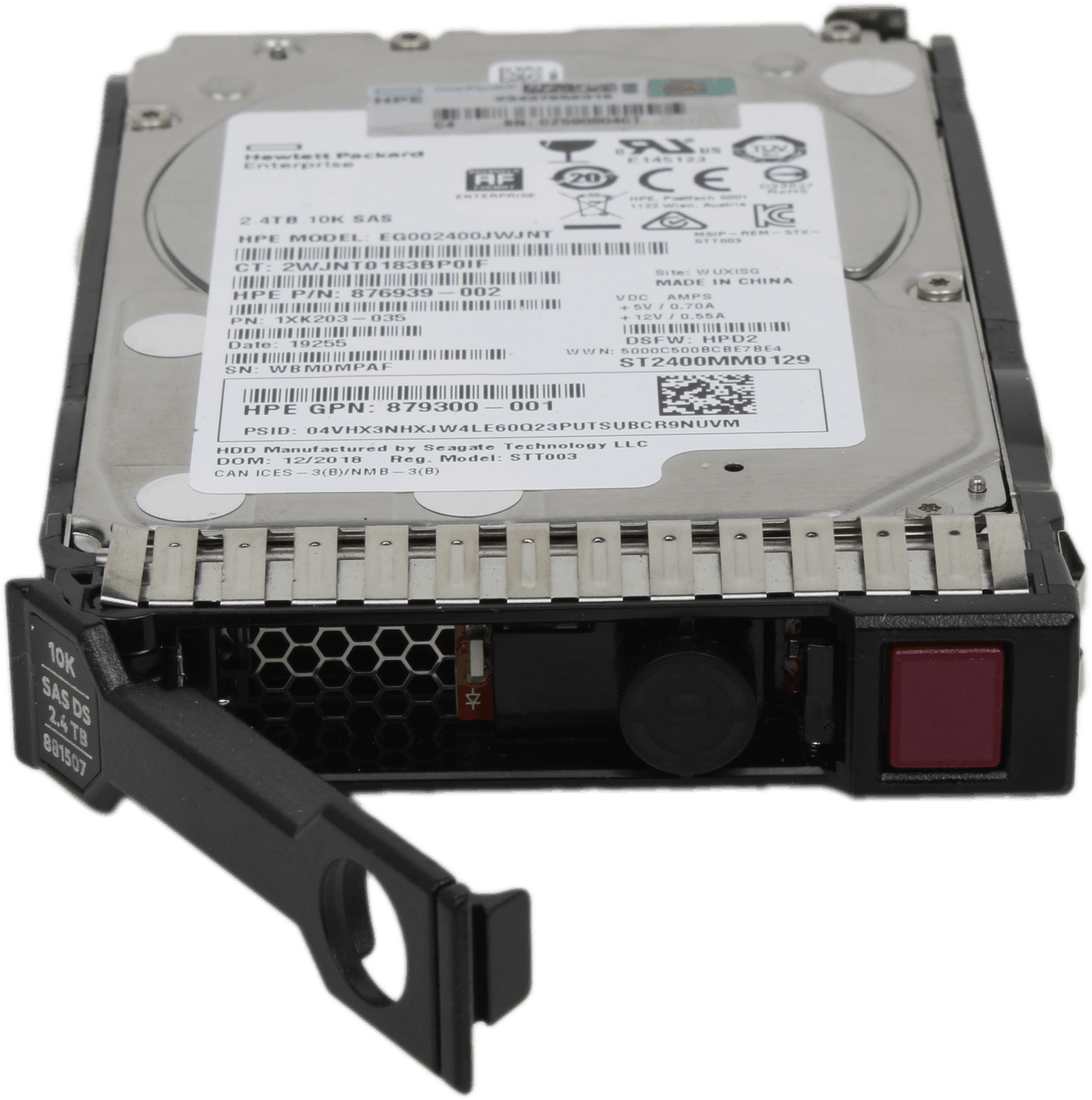 HP EG002400JWJNT 2,5" 2,4 TB SAS 12G 10K HDD + Caddy - 876939-002 ST2400MM0129 | 10285 — Übersicht (Bild 3 von 6)