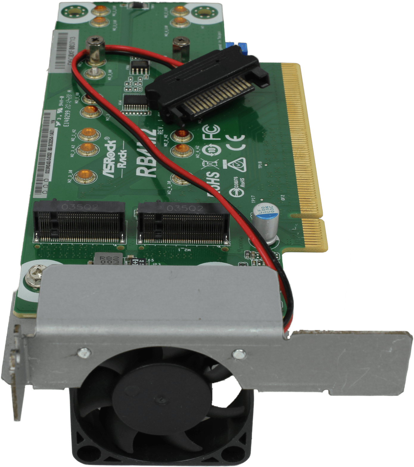 ASRock Rack RB4M2 - Adapter Board - 4x M.2 M-Key SSD to PCIe3.0 x16 mit Lüfter | 10141 — Kühler (Bild 4 von 4)