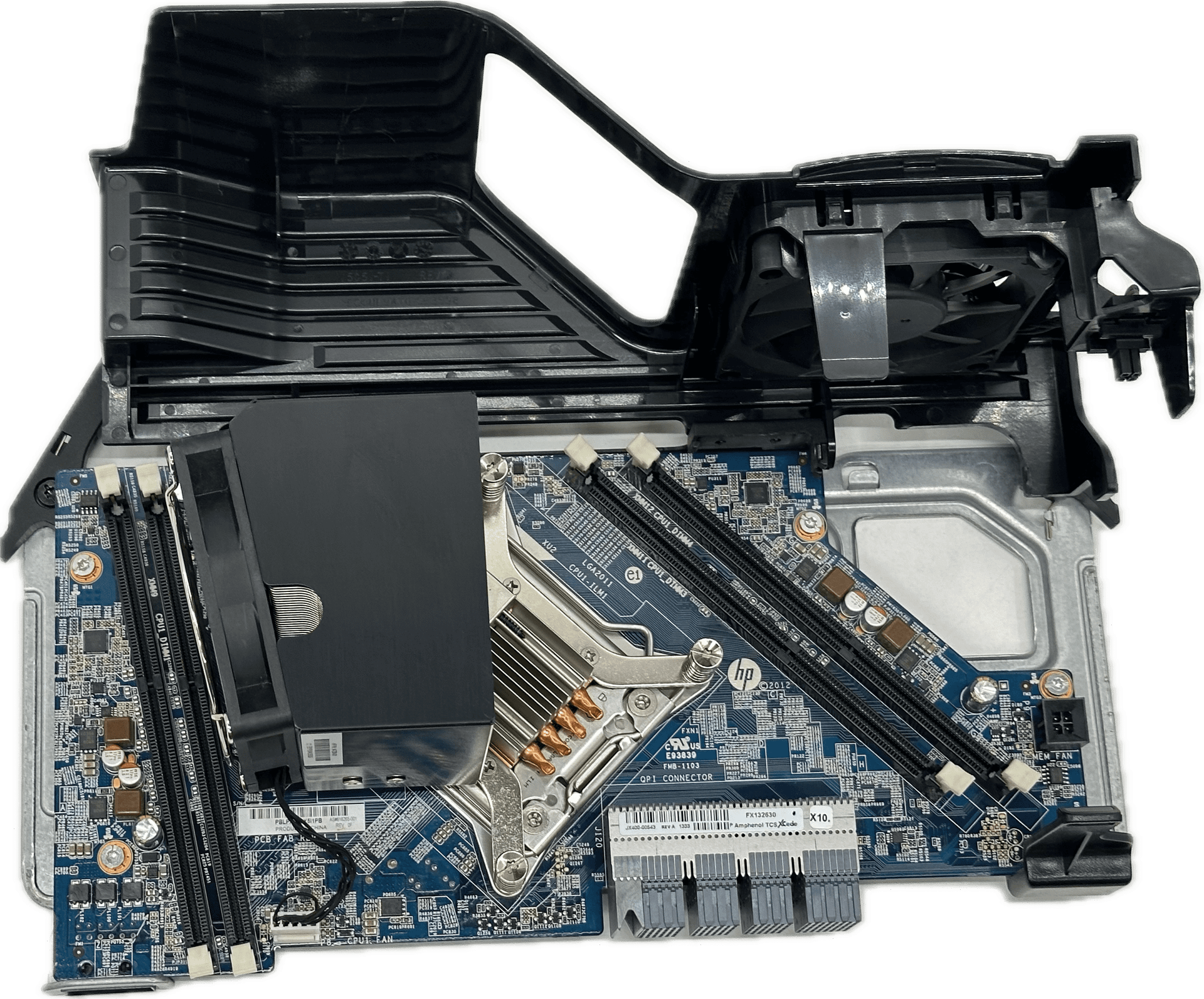 HP Z620 Workstation Riser Board | CPU & RAM Assembly mit Kühlkörper | 653907-002 | 821 (Bild 4 von 6)