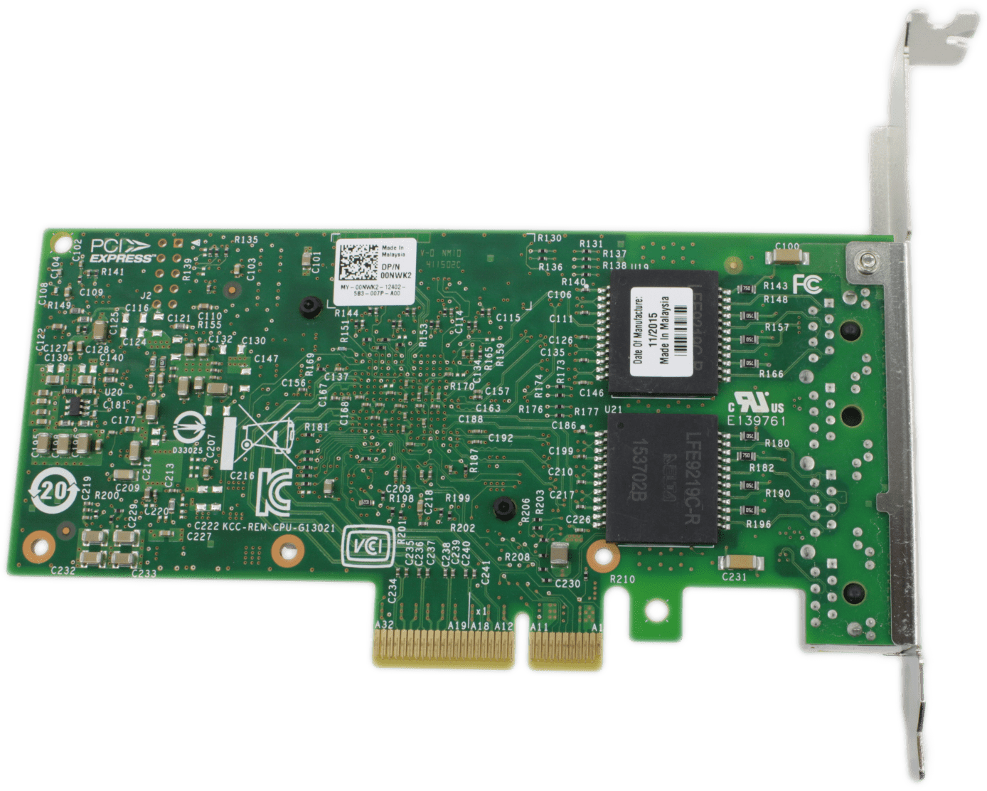 Dell Quad Port PCIe x4 Gigabit Ethernet Netzwerk Adapter 00NWK2 Full Profile | 9510 (Bild 3 von 6)