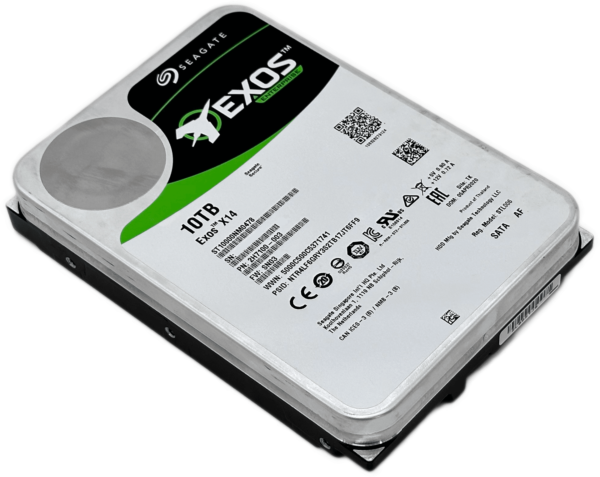 10TB Seagate Exos X14 Enterprise SATA Festplatte | 256MB 7200RPM | ST10000NM0478 | 9014 (image 1 of 6)