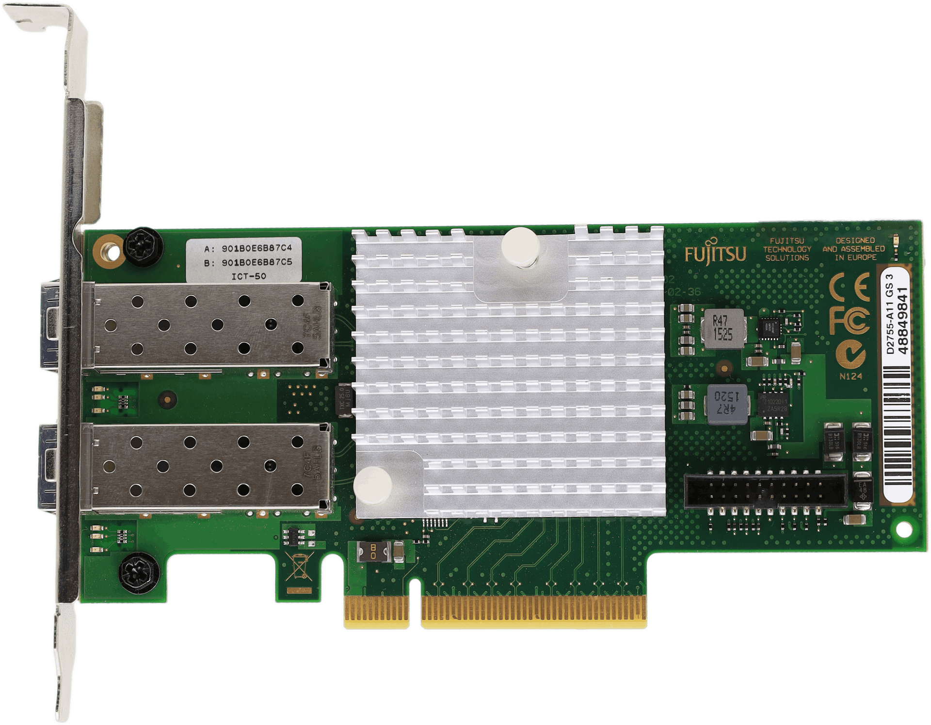 Fujitsu Primergy Dual-Port 10 GbE SFP+ PCIe 2.0 x8 D2755-A11 GS3 Full Profile | 10558 (Bild 5 von 6)